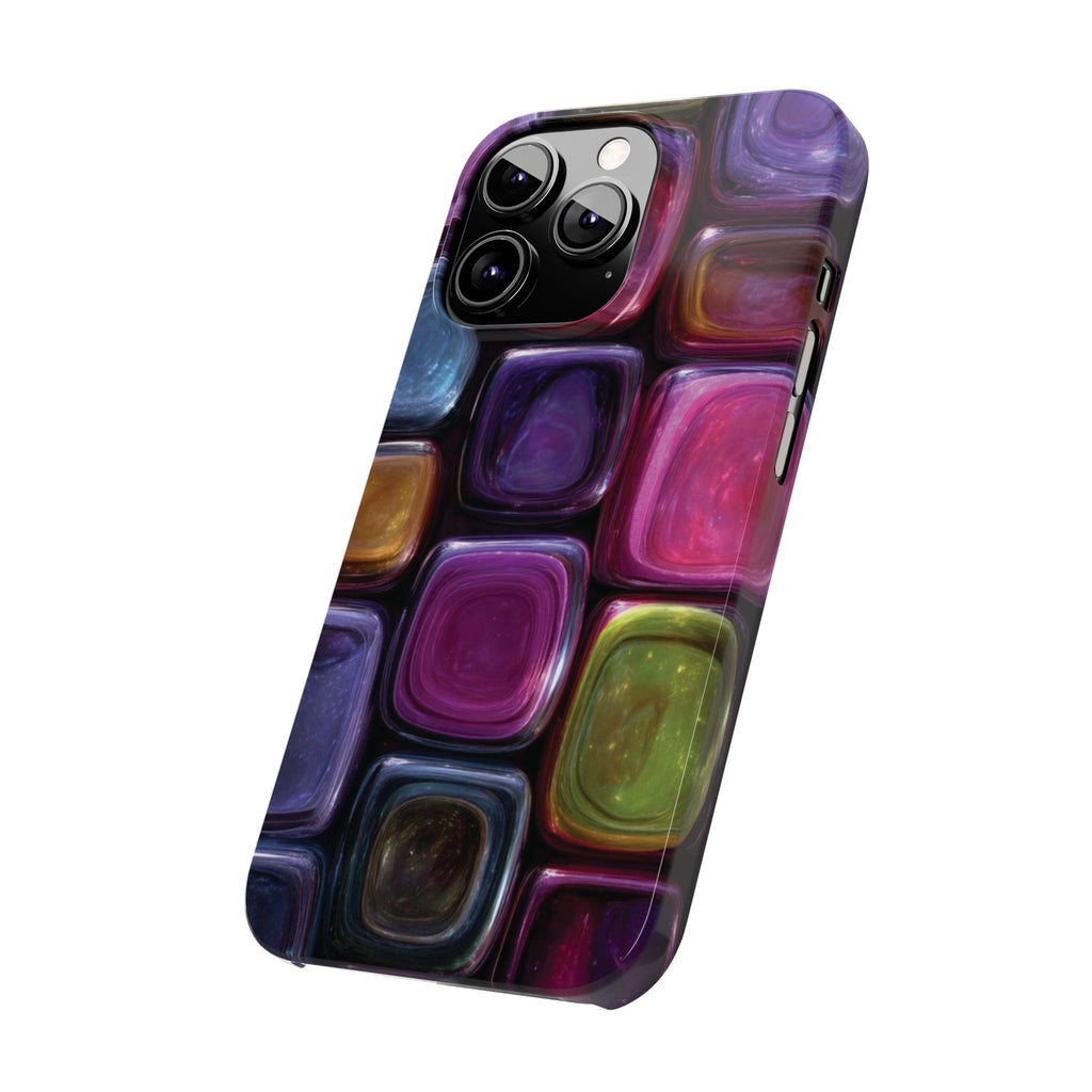 Slim Phone Case — Colorful Abstract Paint Palette Design