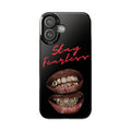 Stay Fearless Slim Phone Case — Bold Lip & Grillz Design