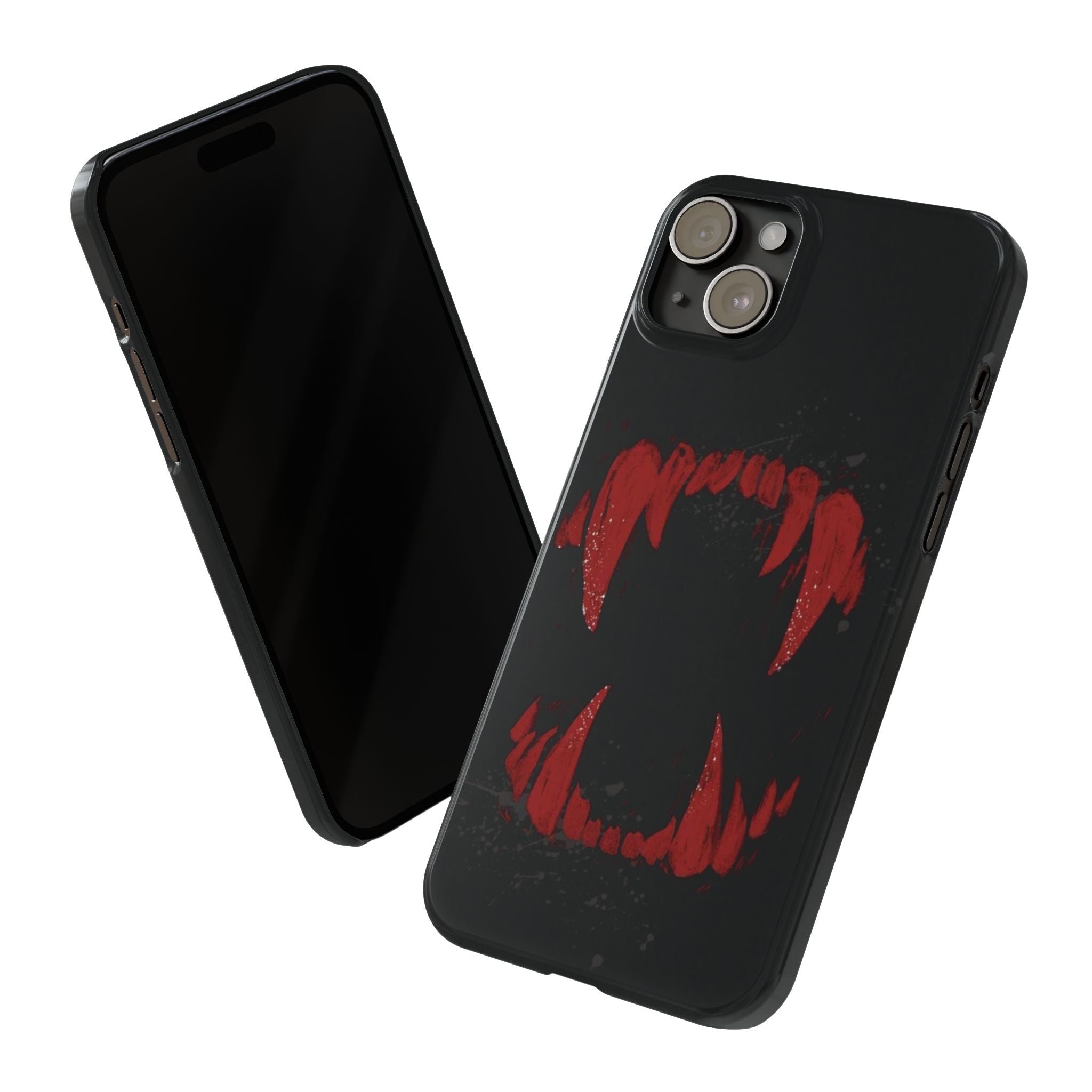 Vampire Fangs Slim Phone Case — Gothic Red Bite Design