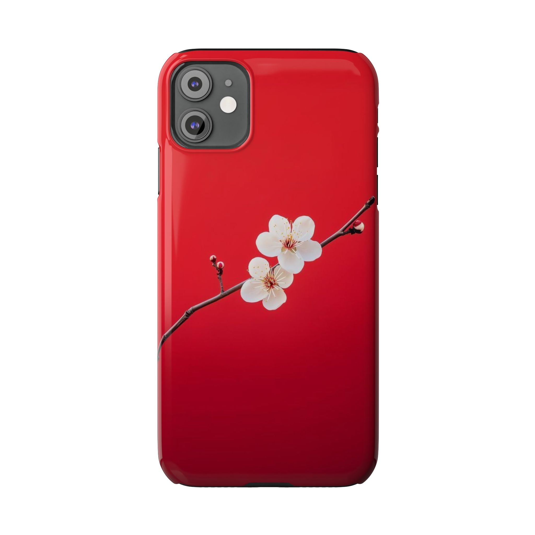 Minimal Red Sakura Blossom Design