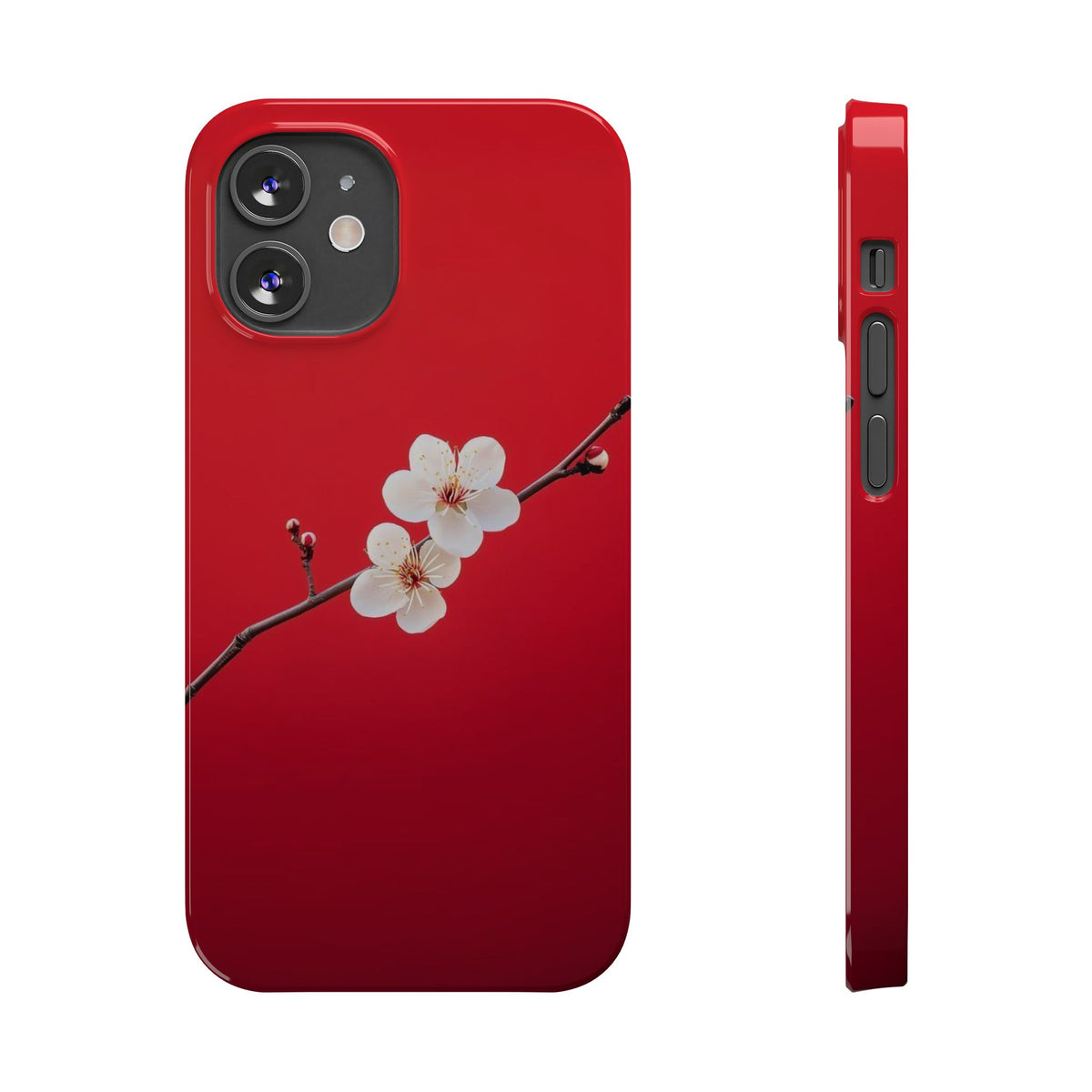Minimal Red Sakura Blossom Design