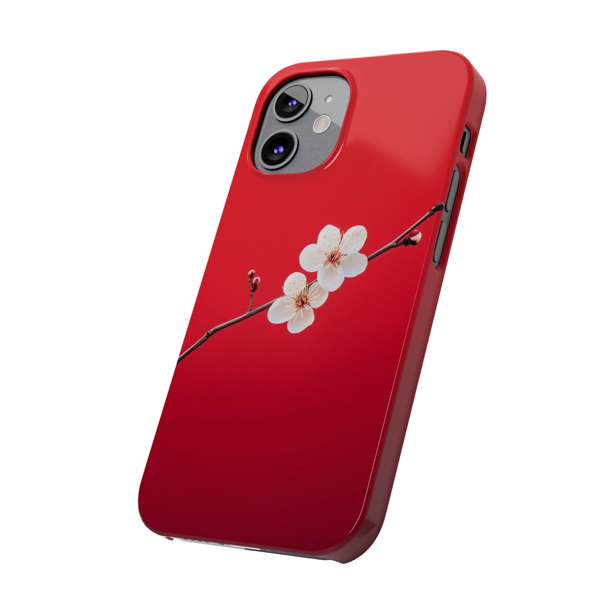 Minimal Red Sakura Blossom Design