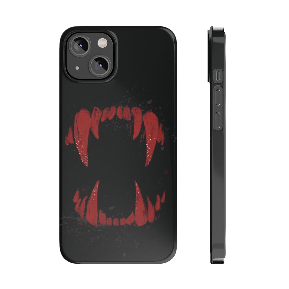 Vampire Fangs Slim Phone Case — Gothic Red Bite Design