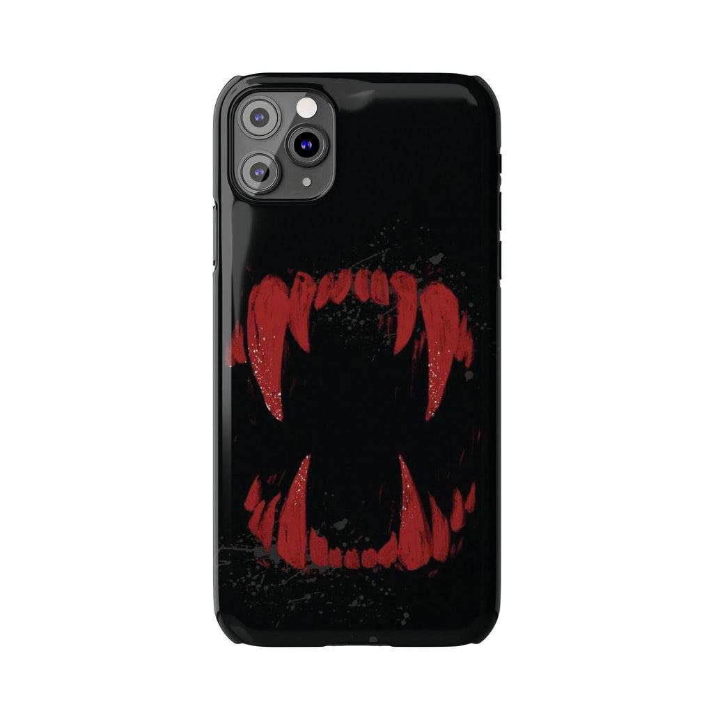 Vampire Fangs Slim Phone Case — Gothic Red Bite Design