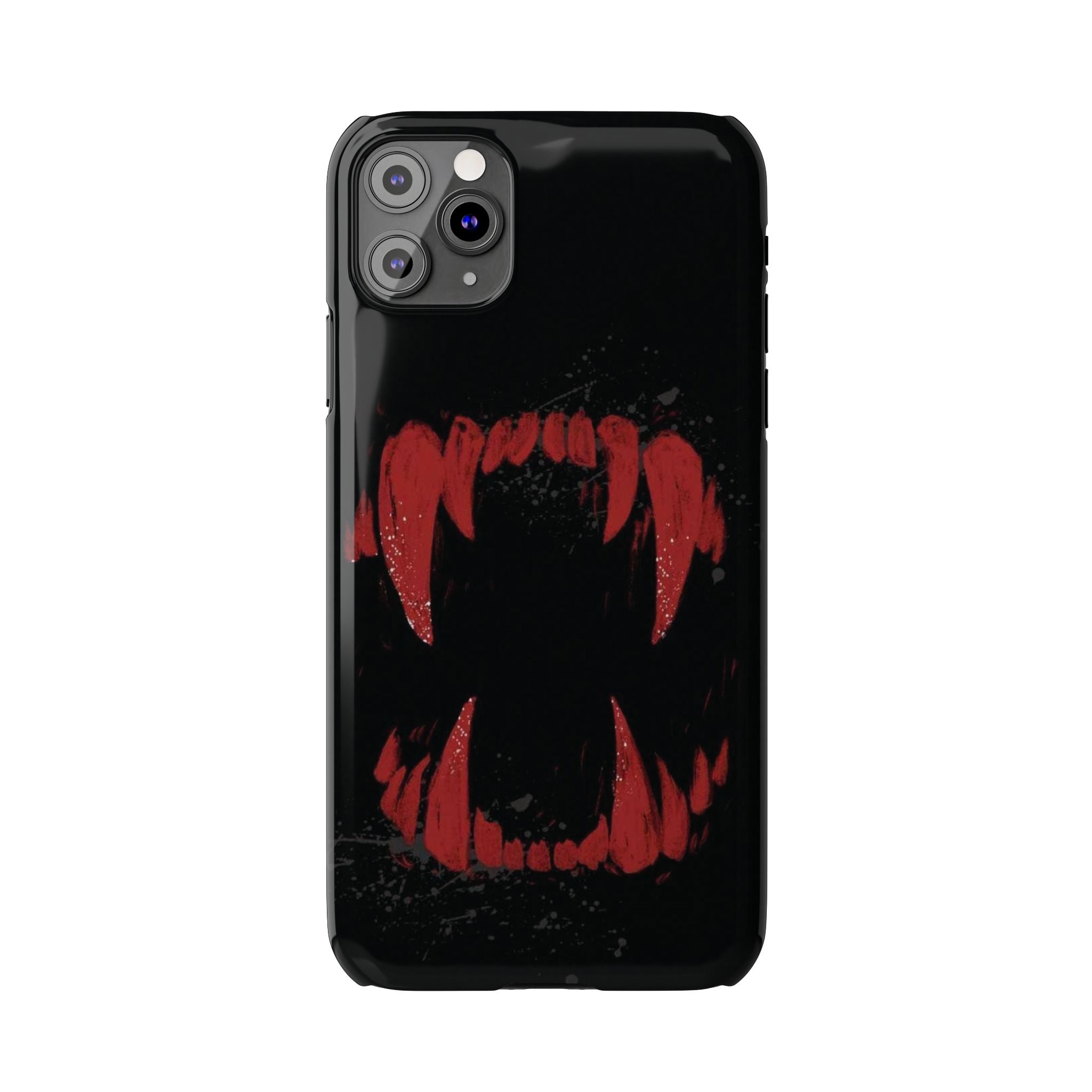 Vampire Fangs Slim Phone Case — Gothic Red Bite Design