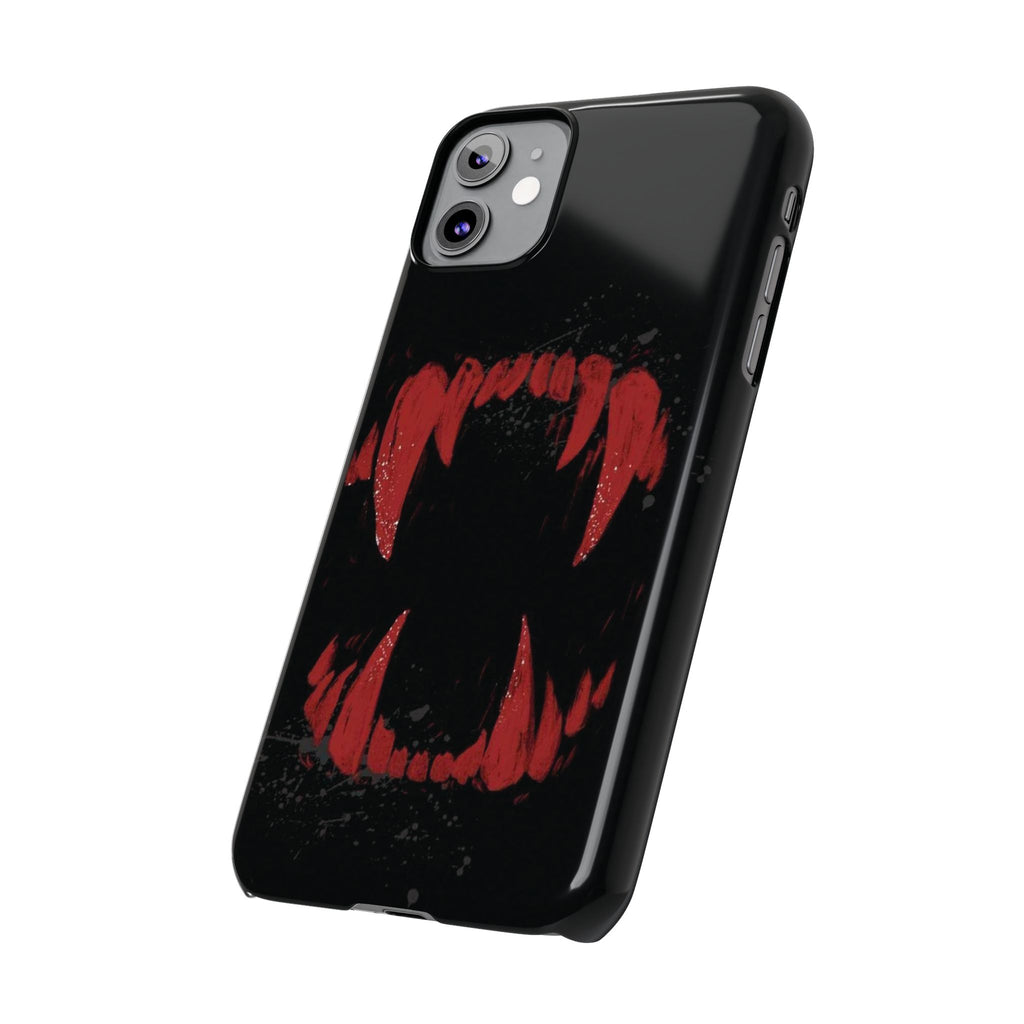 Vampire Fangs Slim Phone Case — Gothic Red Bite Design