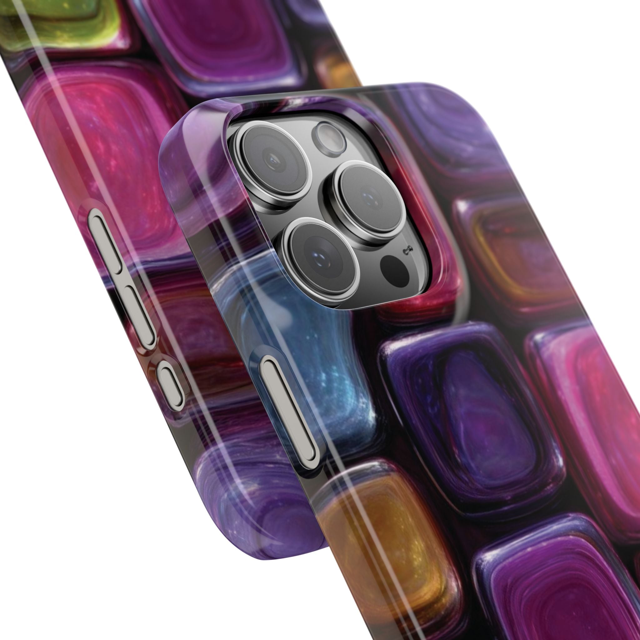 Slim Phone Case — Colorful Abstract Paint Palette Design