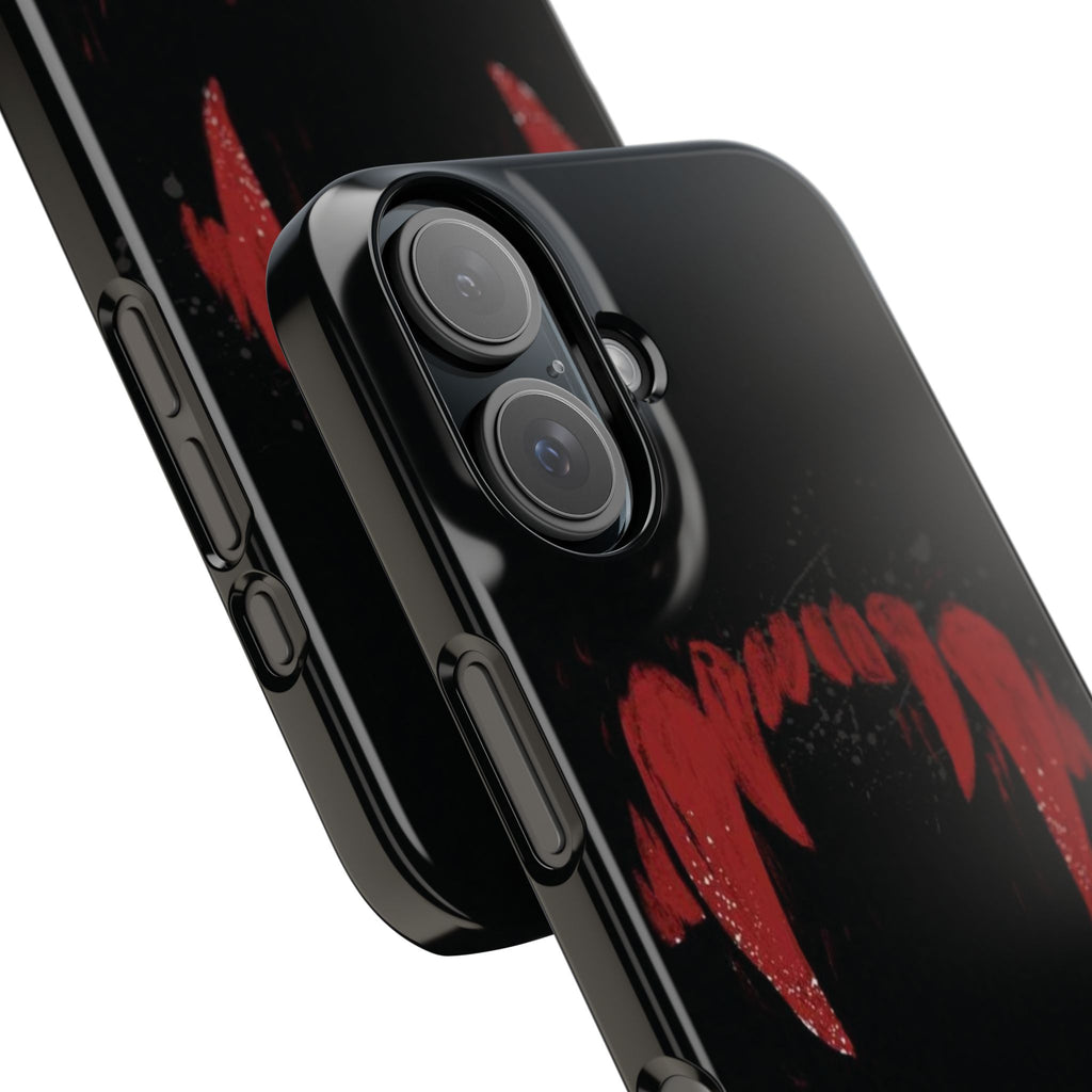 Vampire Fangs Slim Phone Case — Gothic Red Bite Design