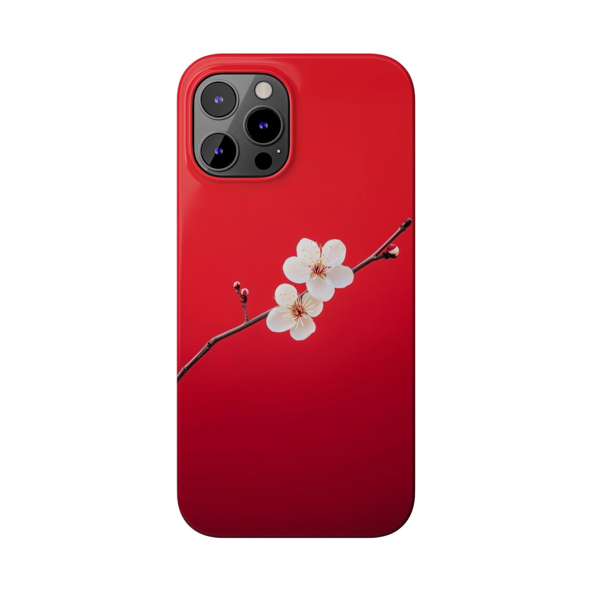 Minimal Red Sakura Blossom Design