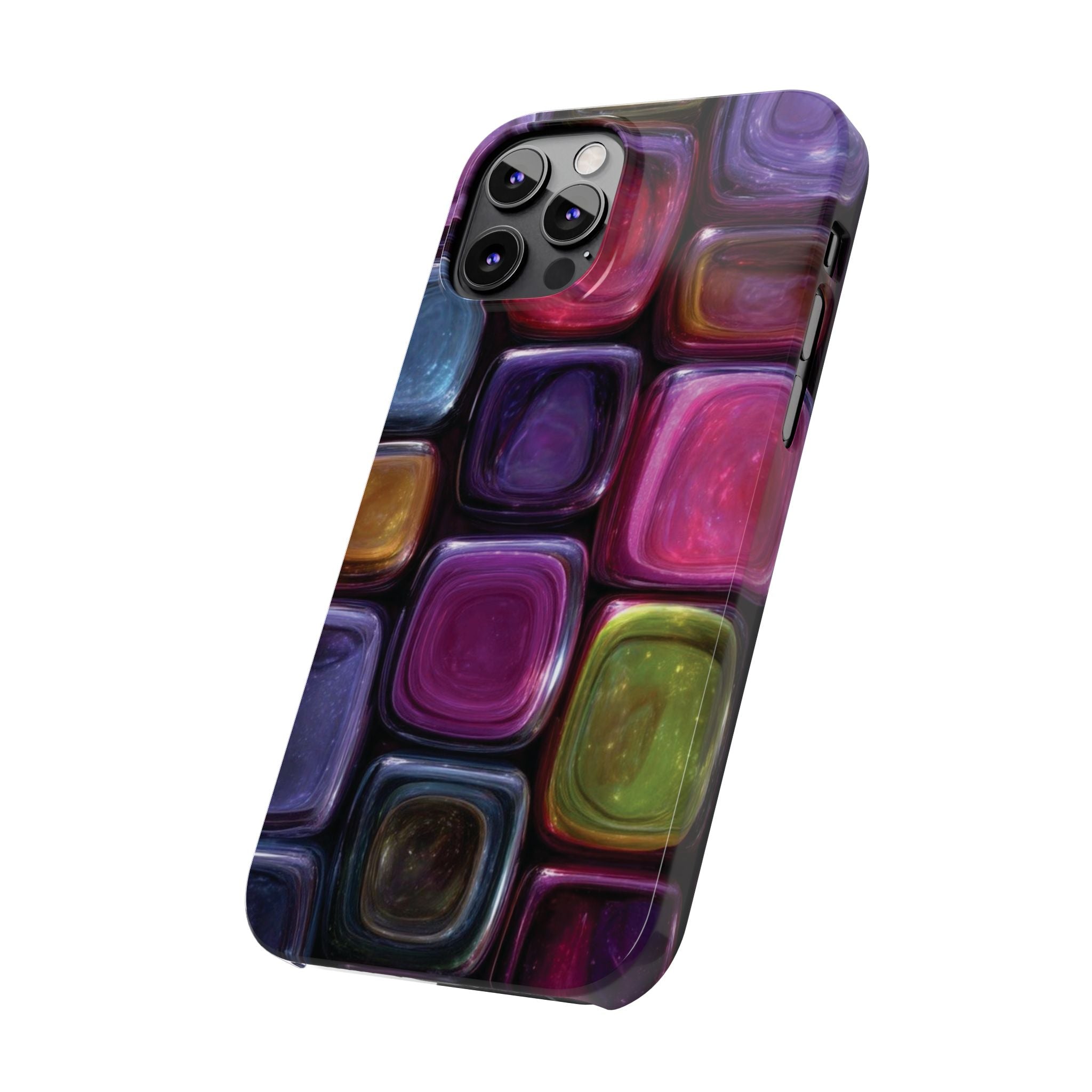 Slim Phone Case — Colorful Abstract Paint Palette Design
