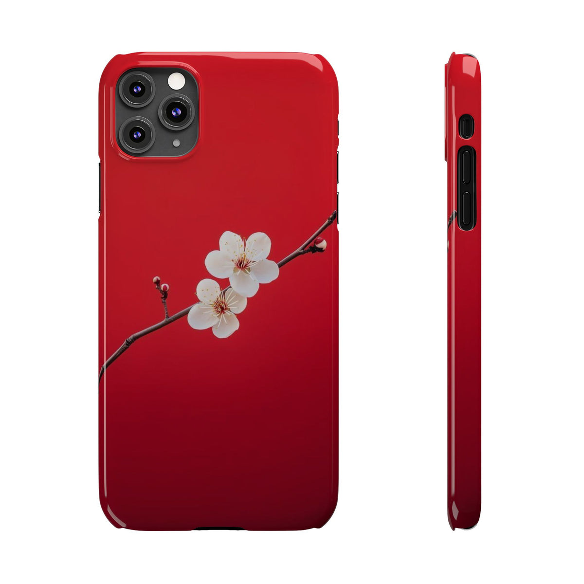 Minimal Red Sakura Blossom Design