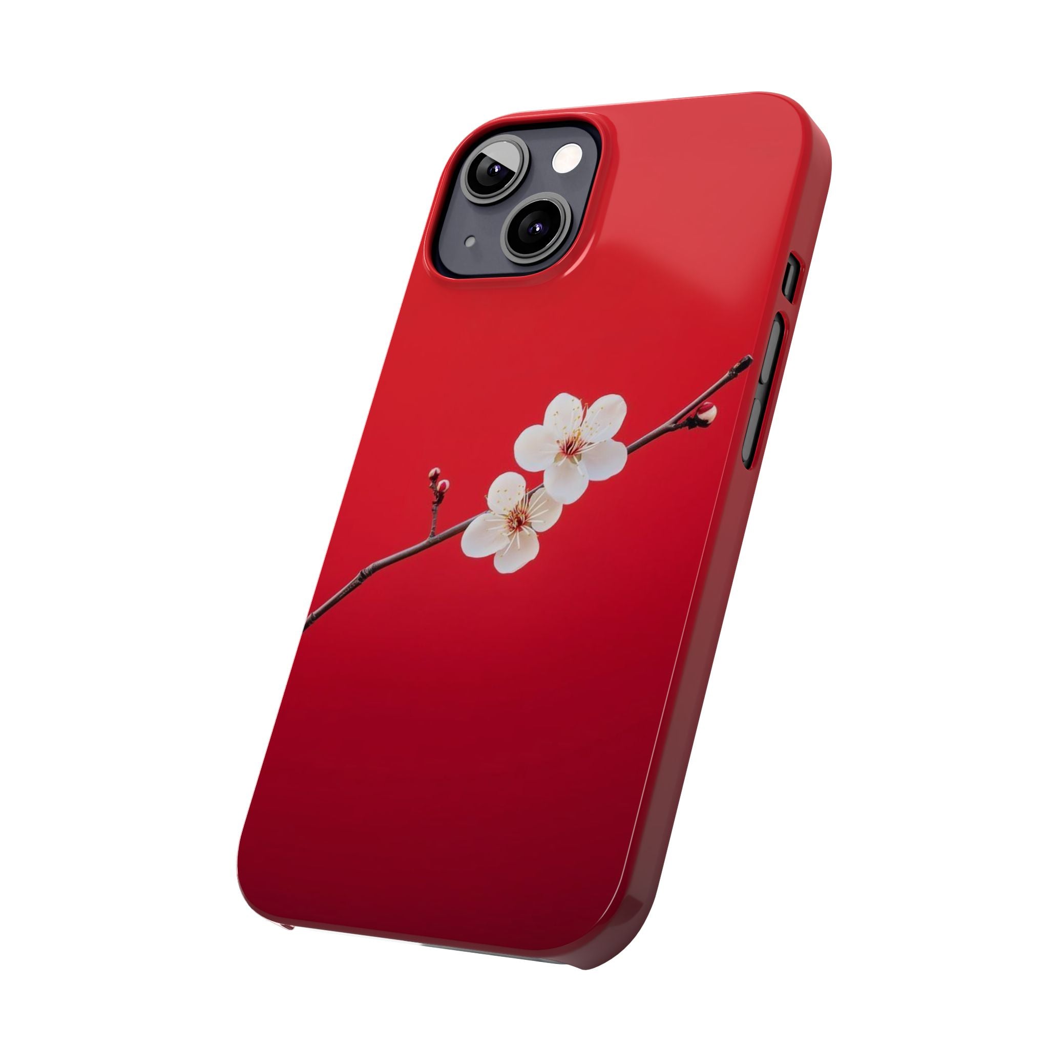 Minimal Red Sakura Blossom Design