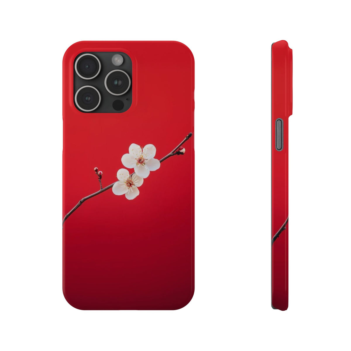 Minimal Red Sakura Blossom Design