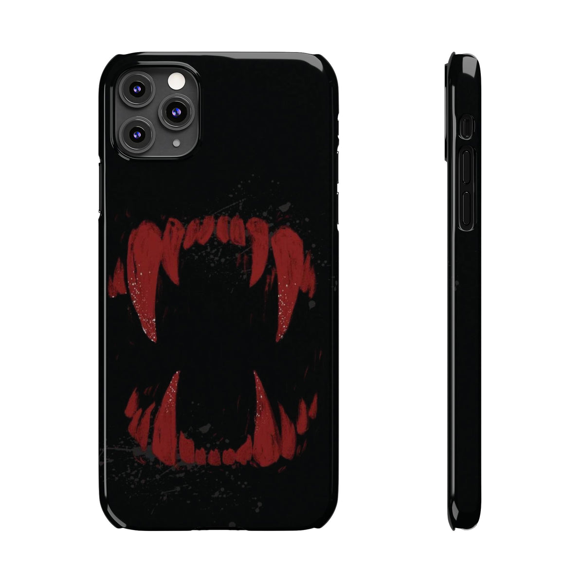 Vampire Fangs Slim Phone Case — Gothic Red Bite Design