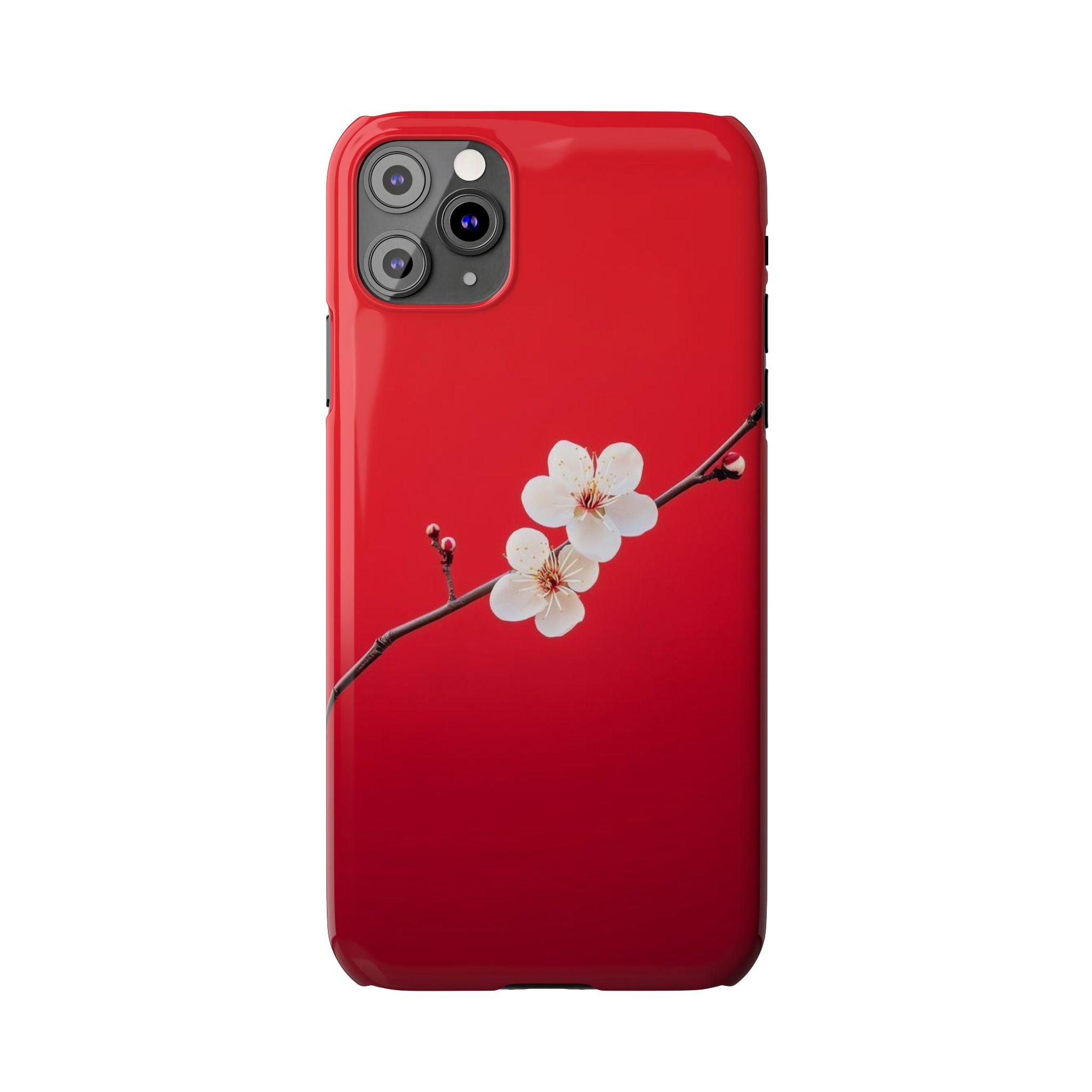 Minimal Red Sakura Blossom Design