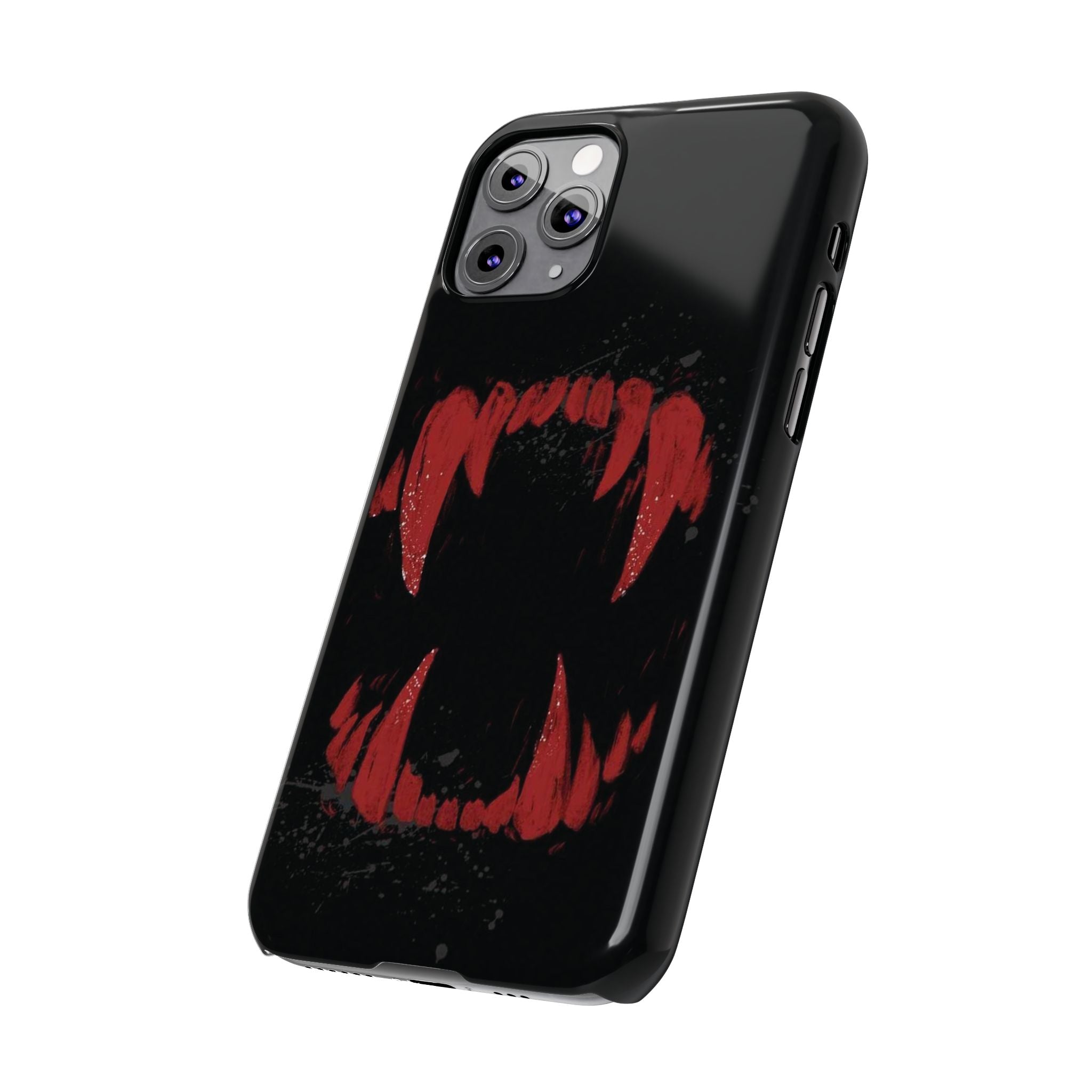 Vampire Fangs Slim Phone Case — Gothic Red Bite Design