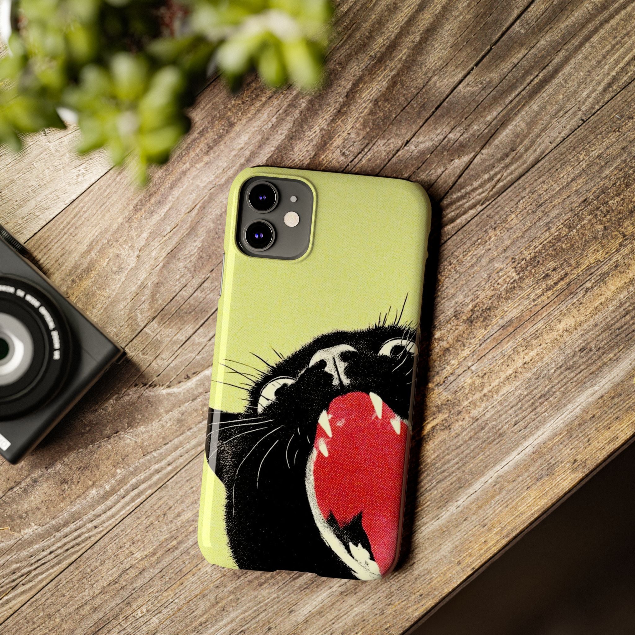 Black Cat Cute Retro Kitty Phone Cover