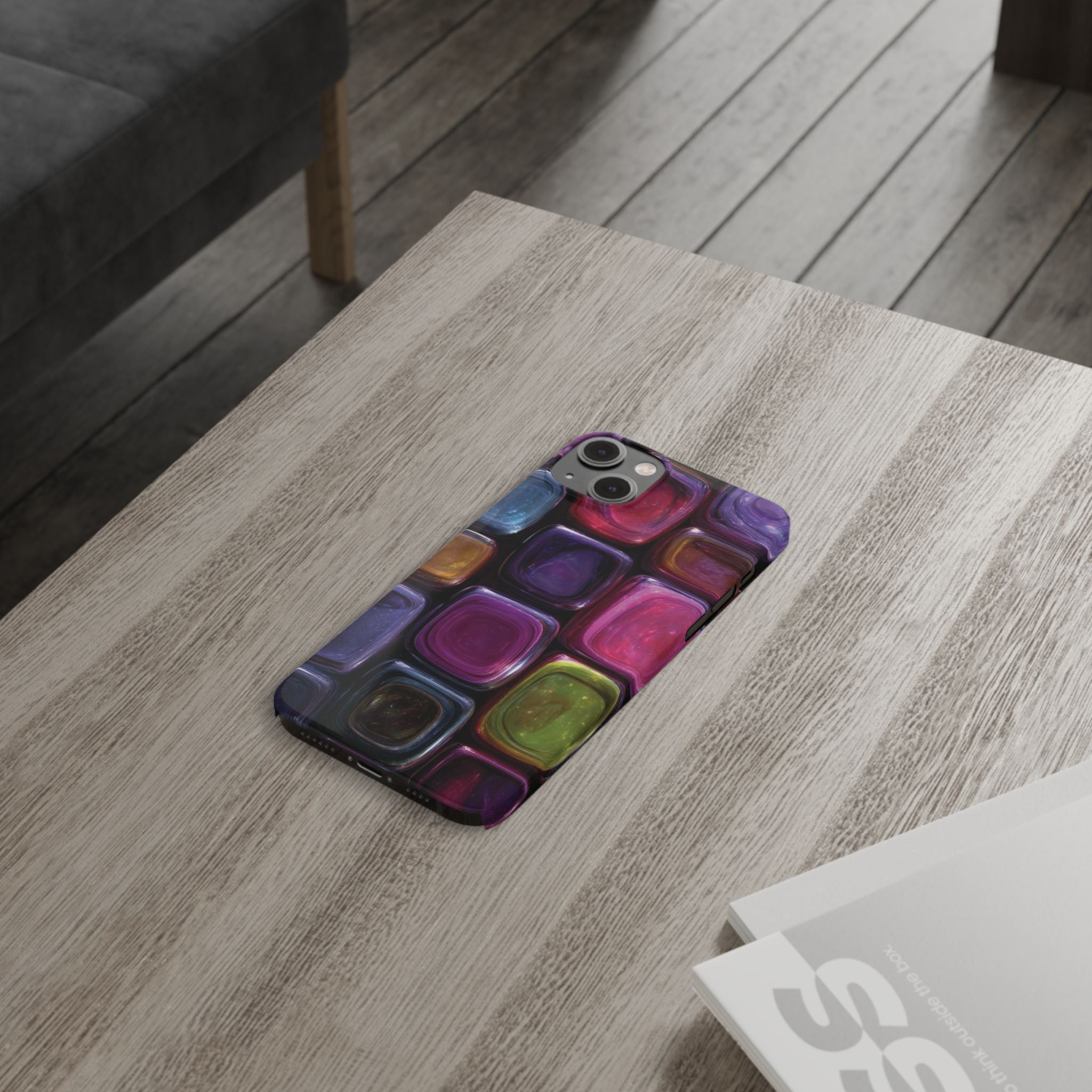 Slim Phone Case — Colorful Abstract Paint Palette Design