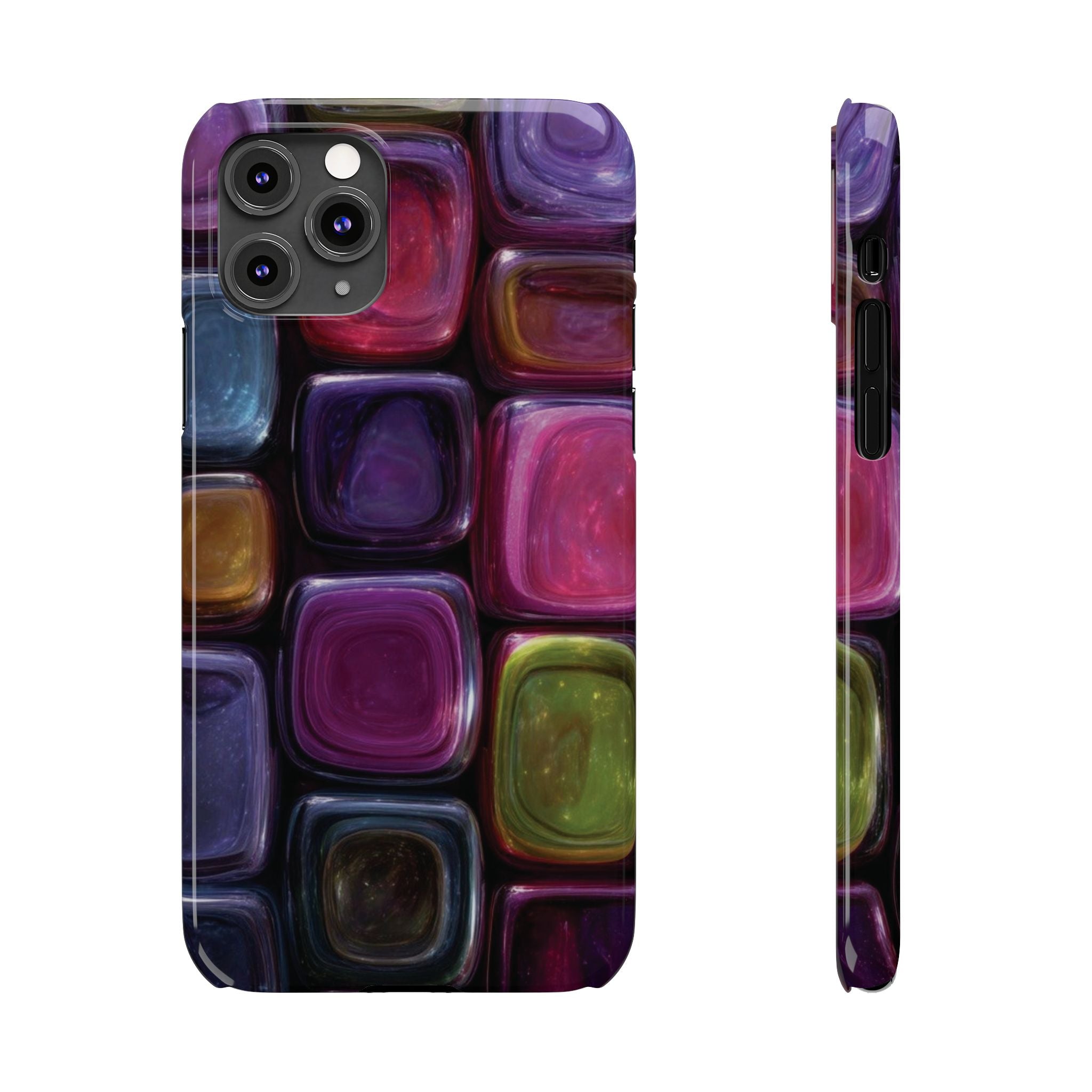 Slim Phone Case — Colorful Abstract Paint Palette Design
