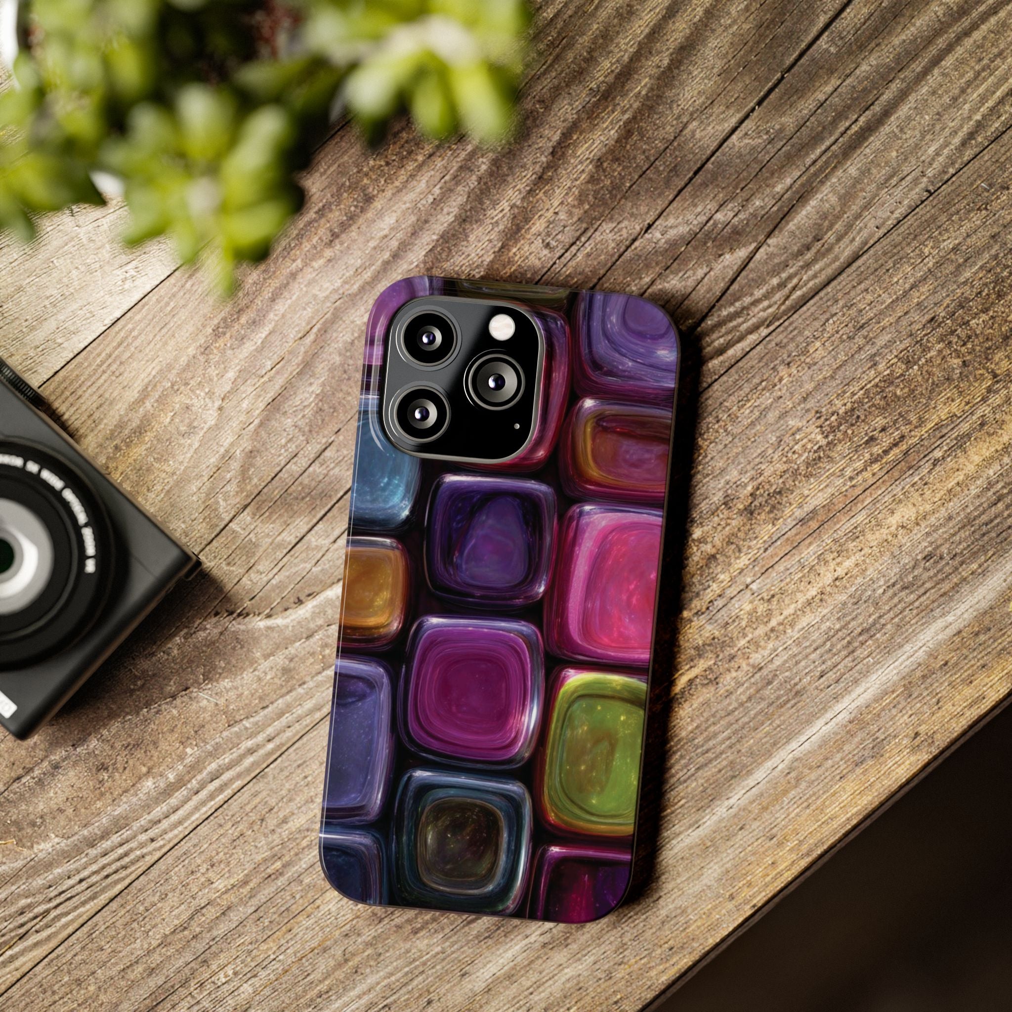 Slim Phone Case — Colorful Abstract Paint Palette Design