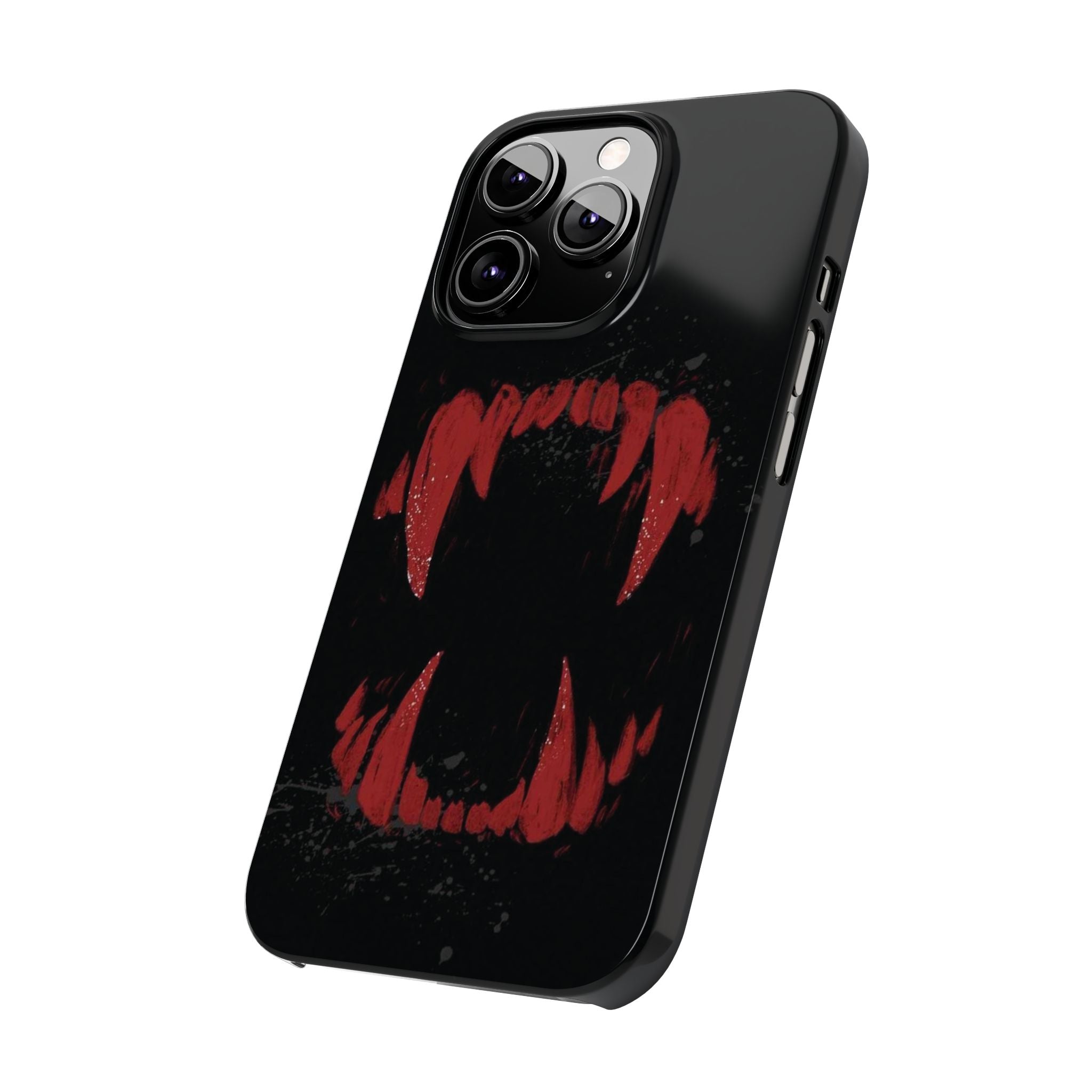 Vampire Fangs Slim Phone Case — Gothic Red Bite Design