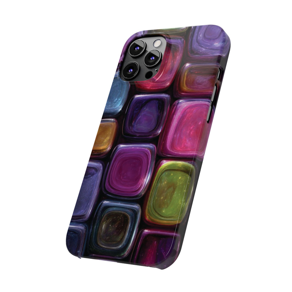 Slim Phone Case — Colorful Abstract Paint Palette Design