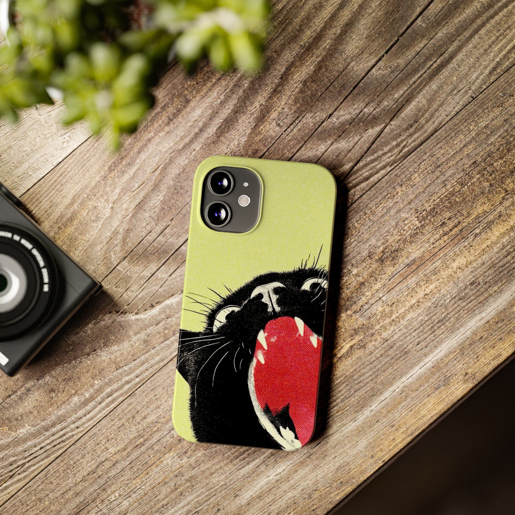 Black Cat Cute Retro Kitty Phone Cover