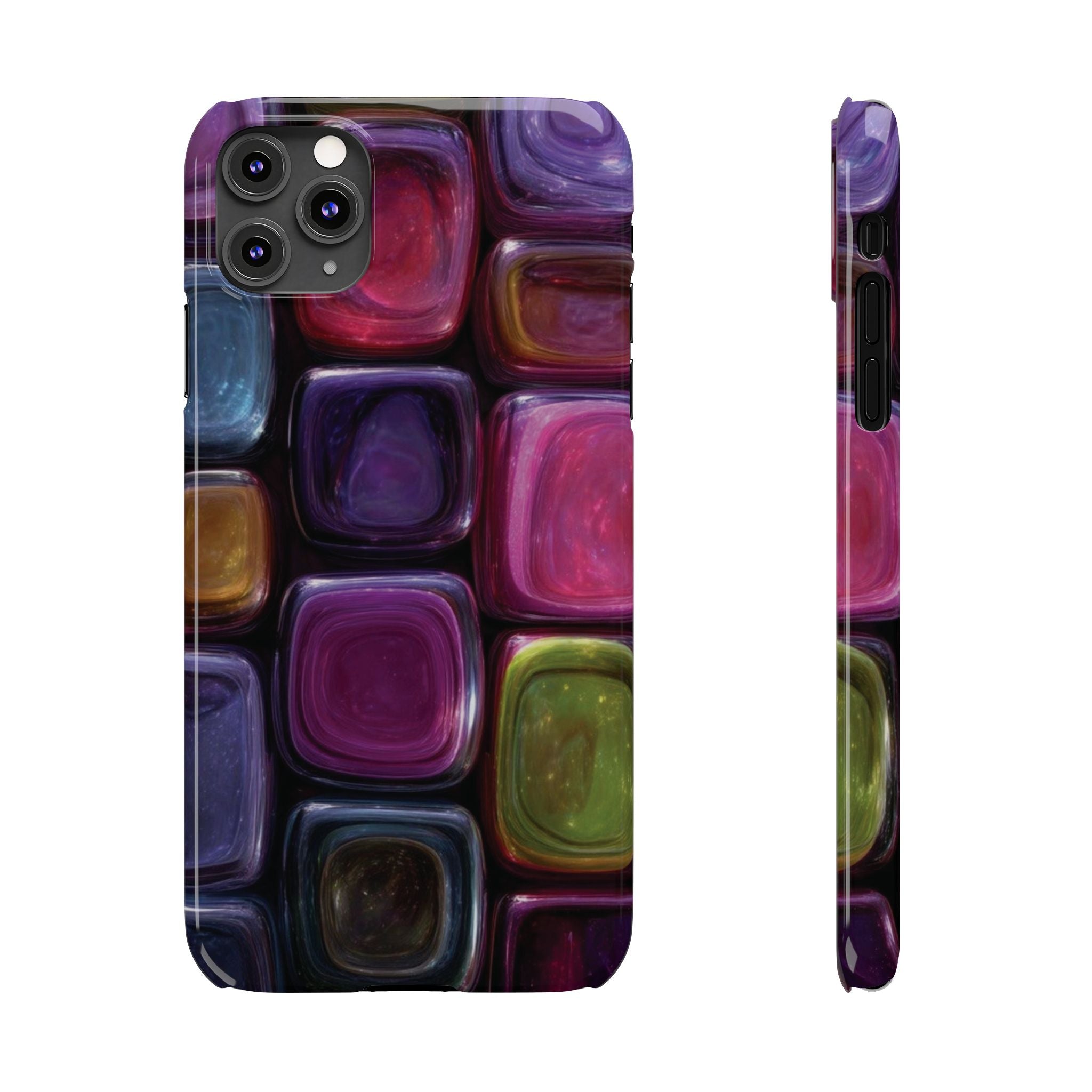 Slim Phone Case — Colorful Abstract Paint Palette Design