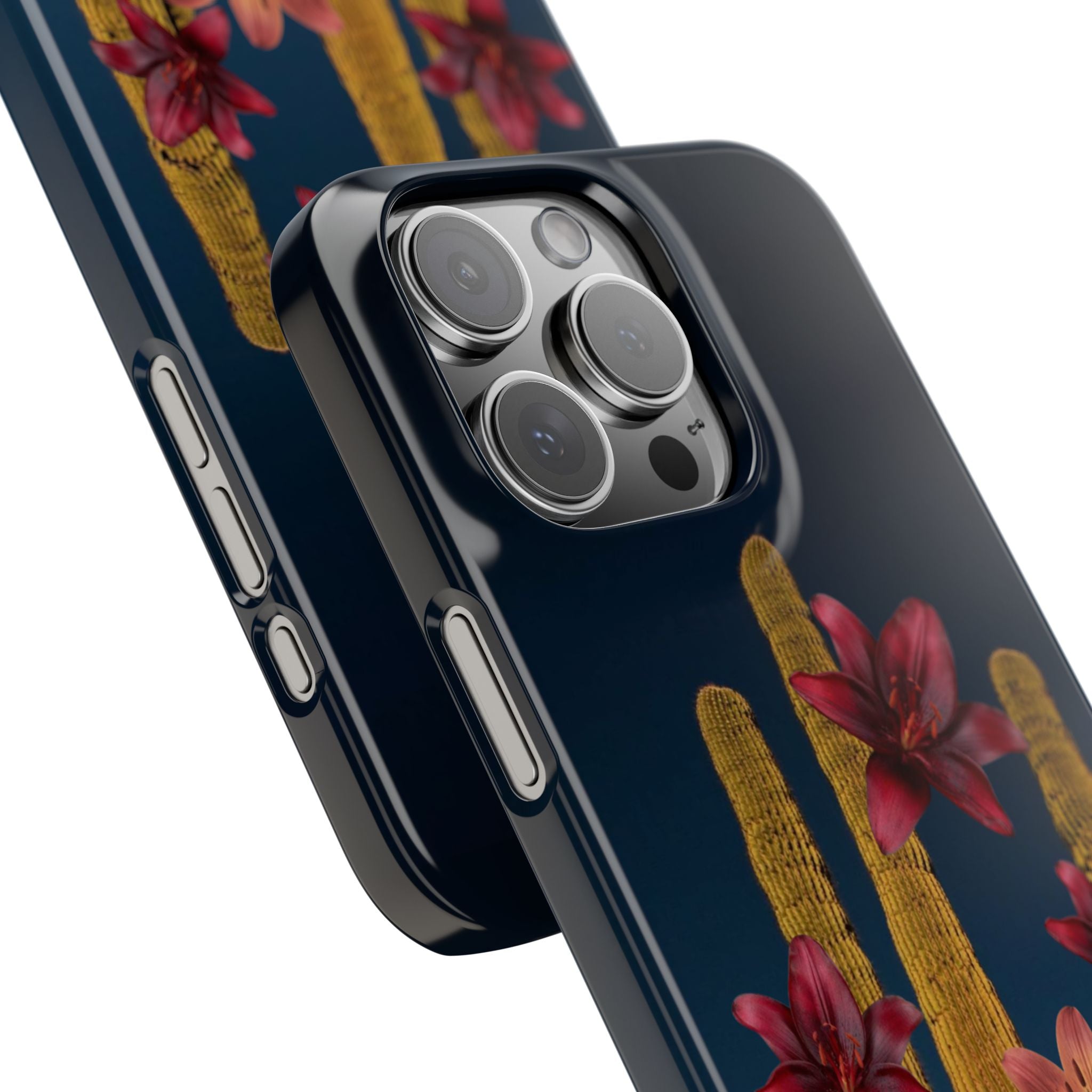 Cactus Bloom Slim Phone Case — Desert Floral Night Design