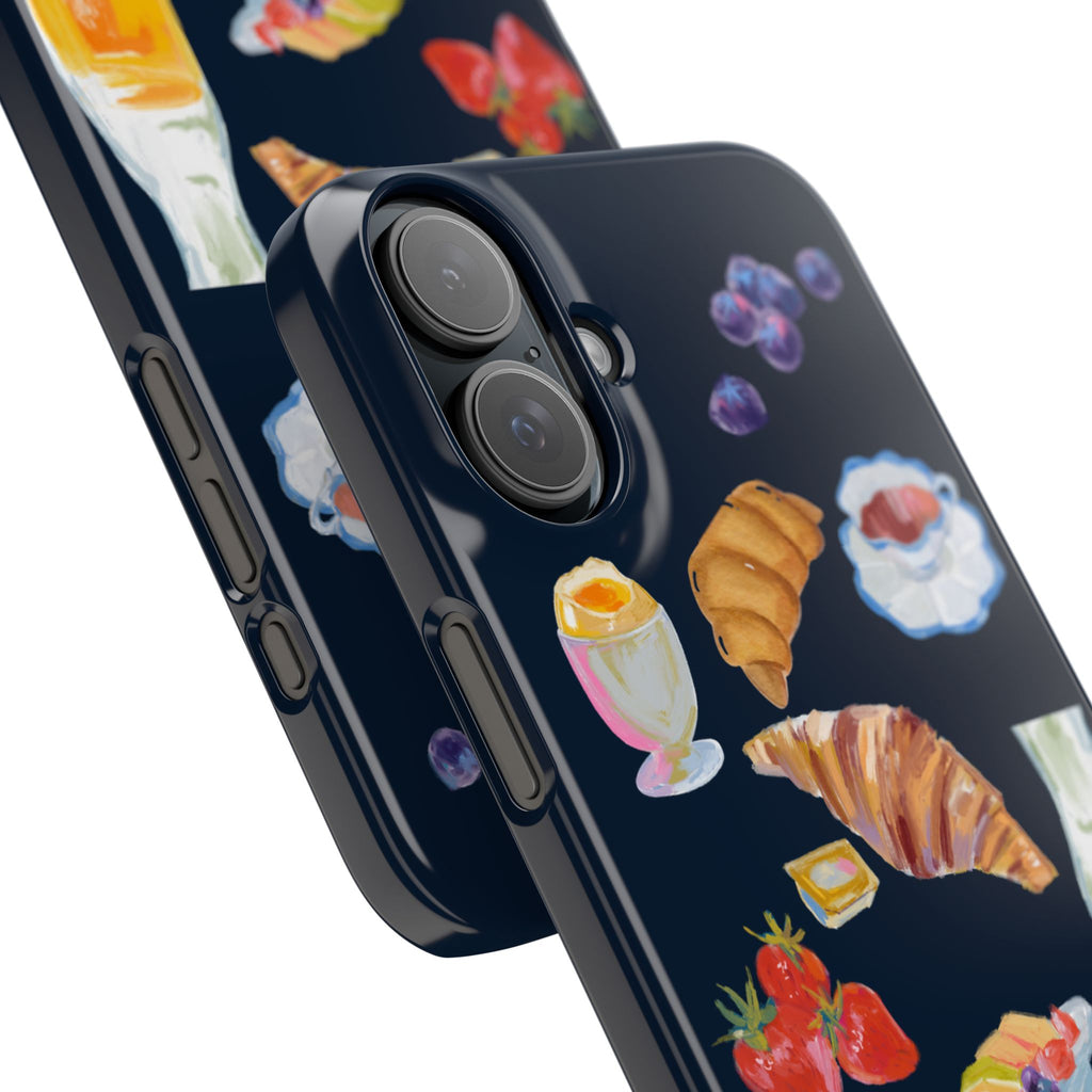 Brunch Icons Slim Phone Case — Croissant, Eggs & Juice Breakfast Design