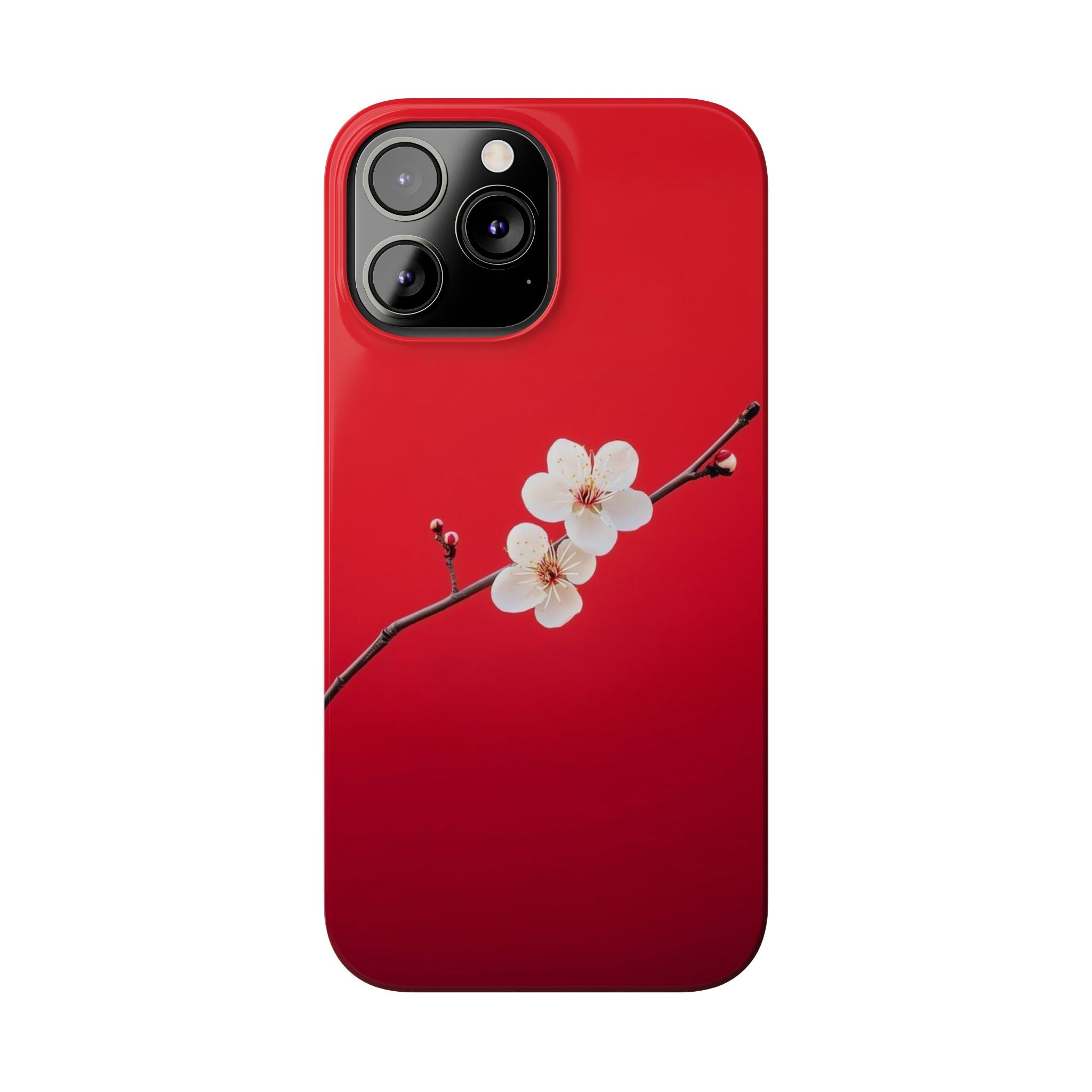 Minimal Red Sakura Blossom Design