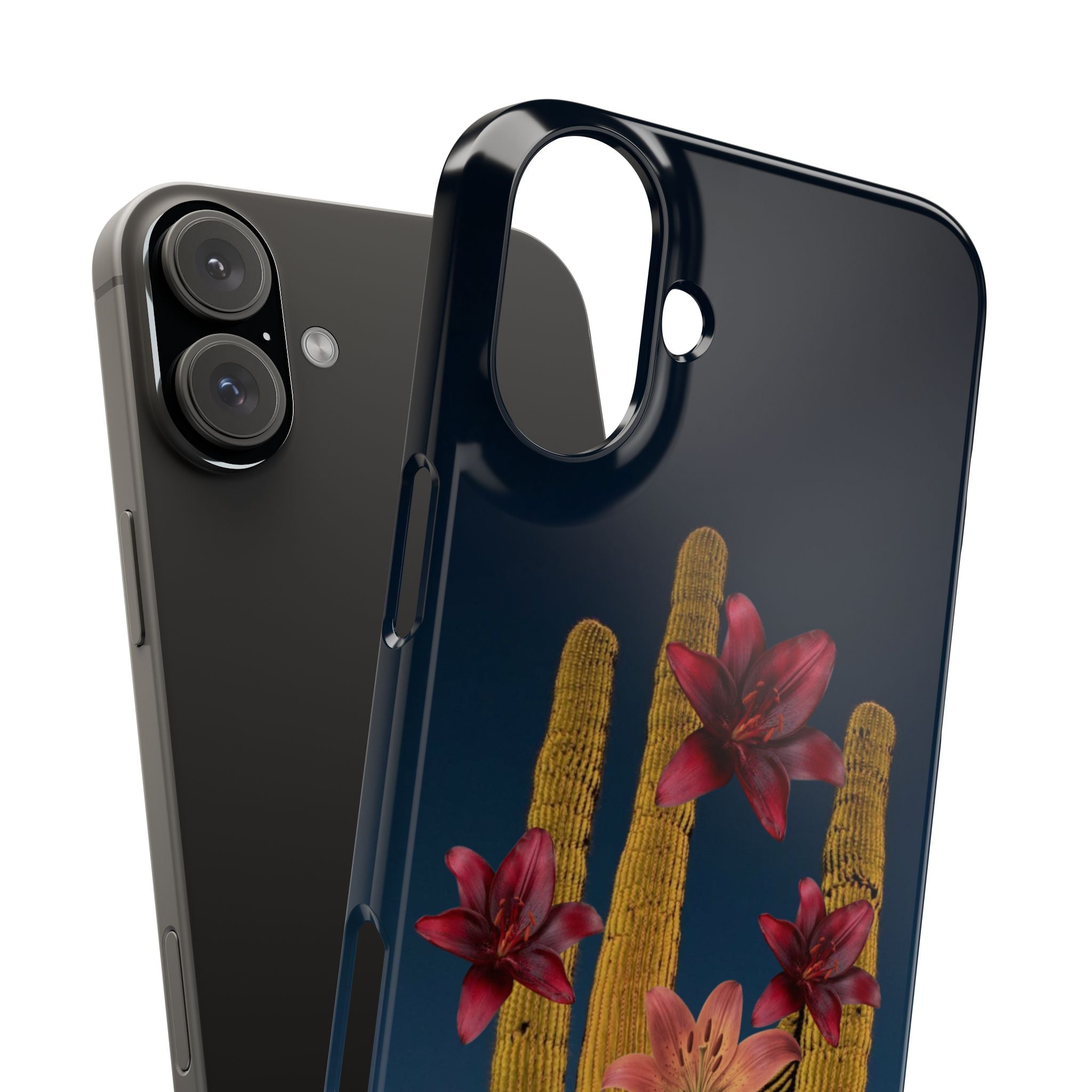 Cactus Bloom Slim Phone Case — Desert Floral Night Design