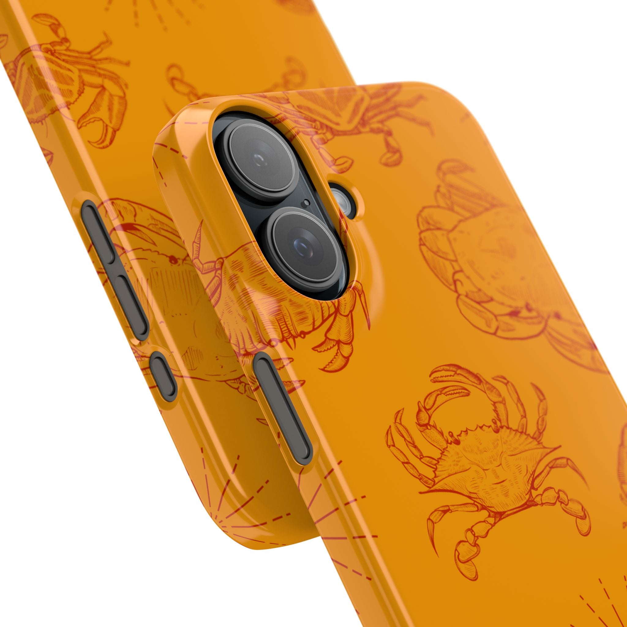Crab Pattern Slim Phone Case — Orange Nautical Beach Vibe