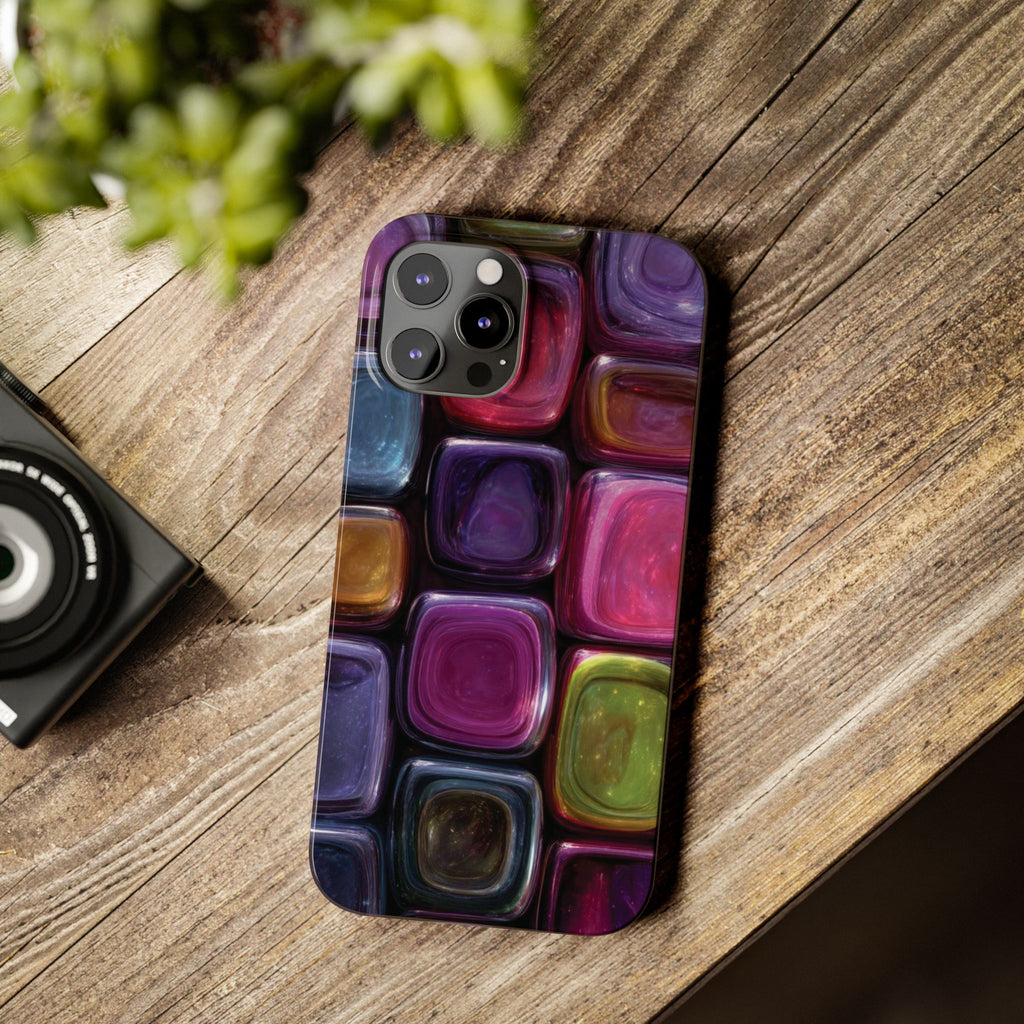 Slim Phone Case — Colorful Abstract Paint Palette Design