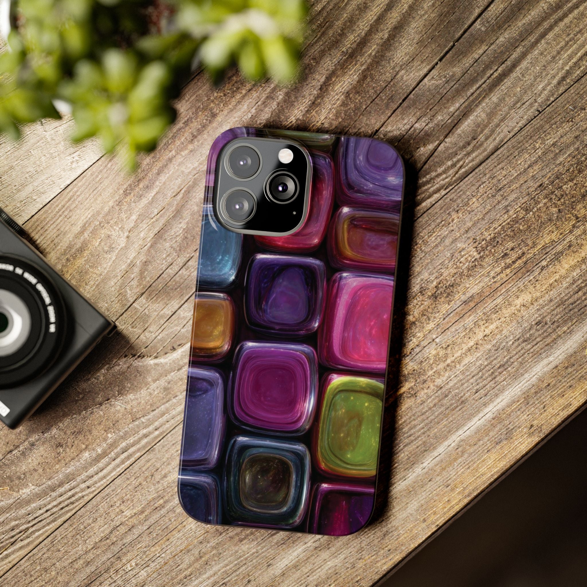 Slim Phone Case — Colorful Abstract Paint Palette Design