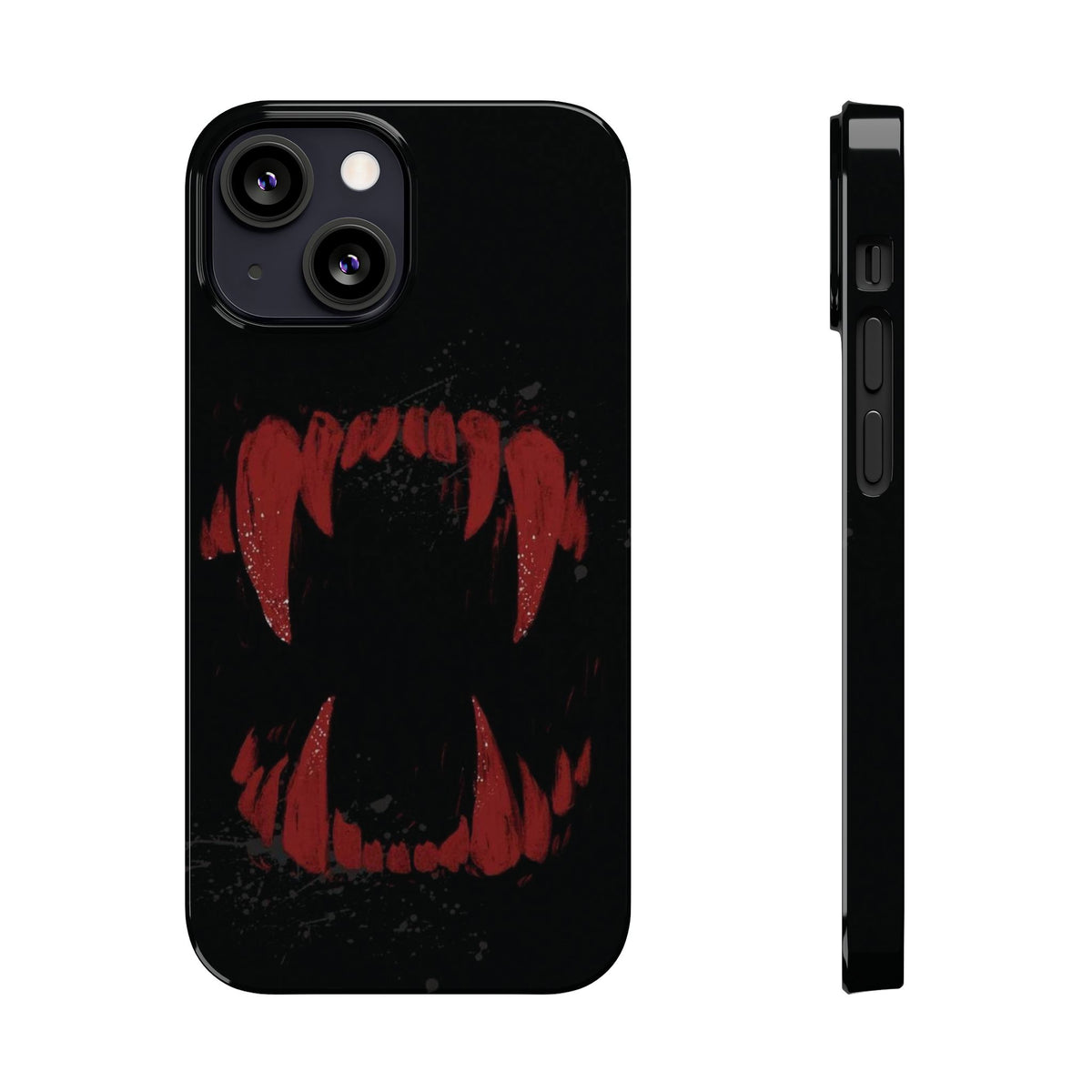 Vampire Fangs Slim Phone Case — Gothic Red Bite Design