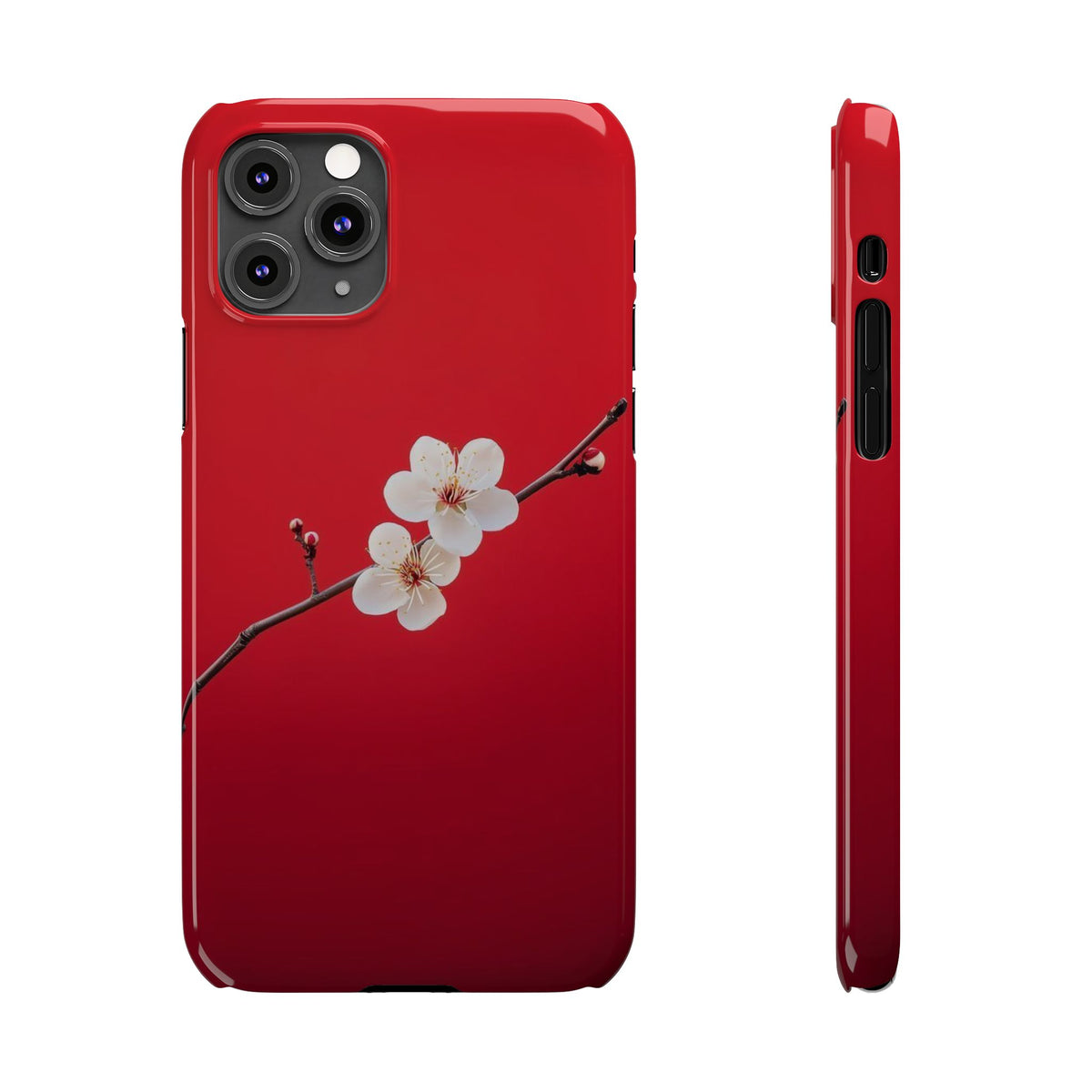 Minimal Red Sakura Blossom Design