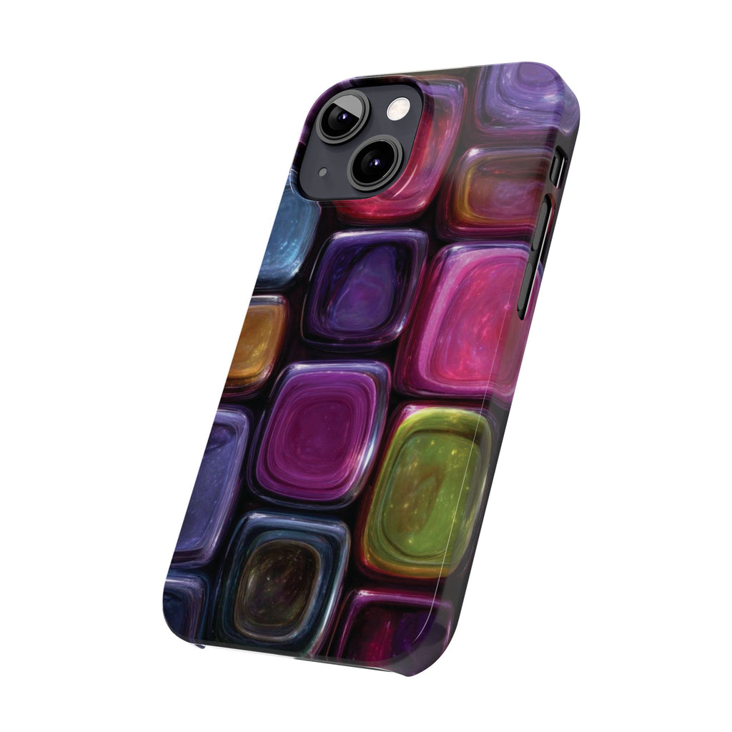 Slim Phone Case — Colorful Abstract Paint Palette Design