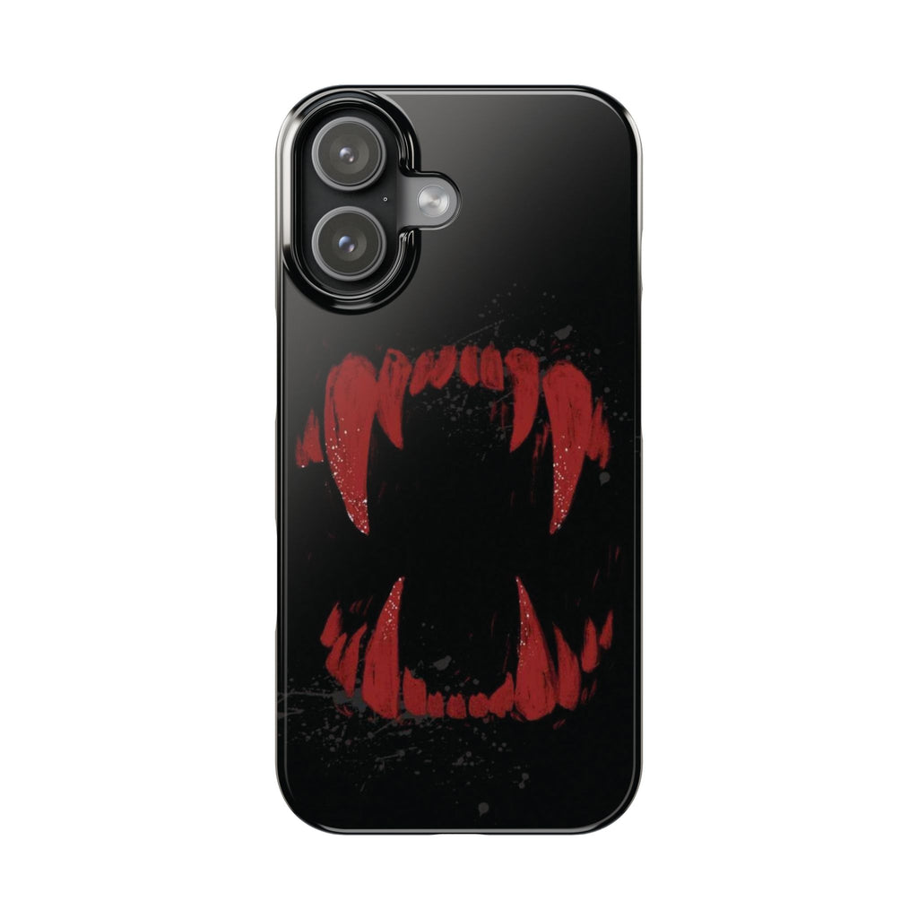 Vampire Fangs Slim Phone Case — Gothic Red Bite Design