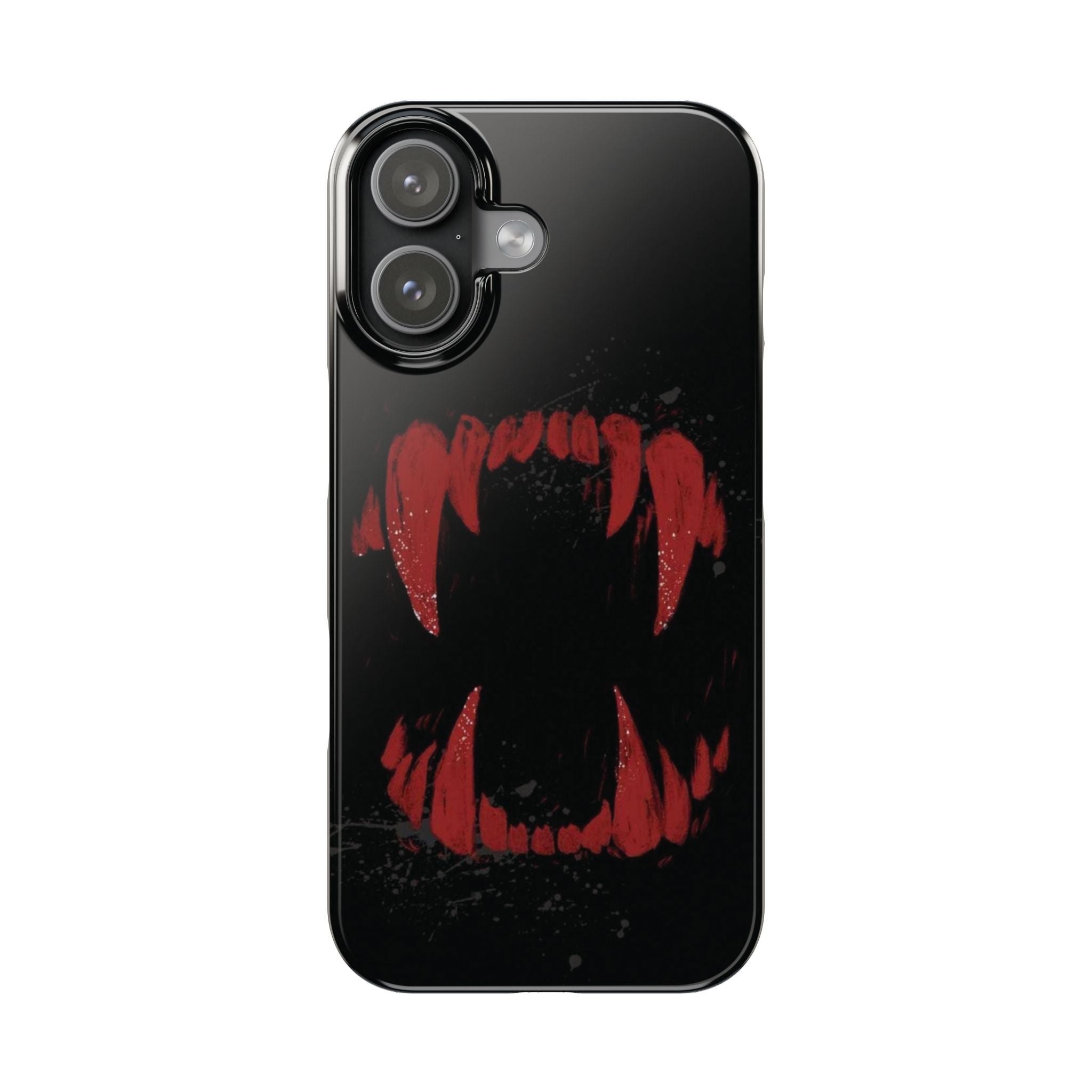 Vampire Fangs Slim Phone Case — Gothic Red Bite Design