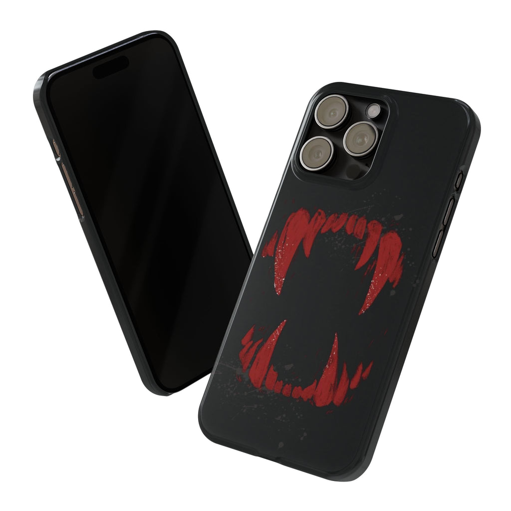 Vampire Fangs Slim Phone Case — Gothic Red Bite Design