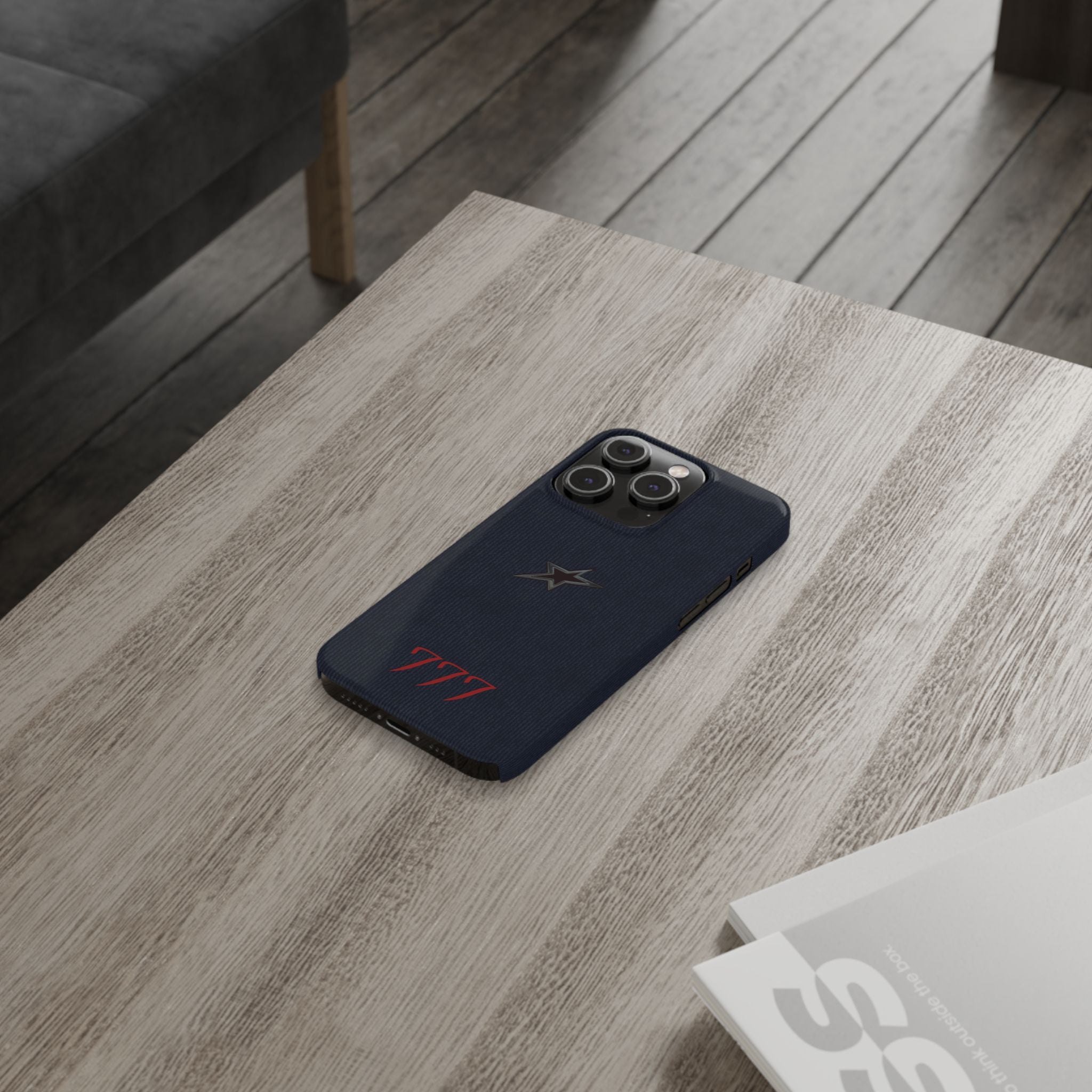 Navy Star Accent with Red 777 Monogram