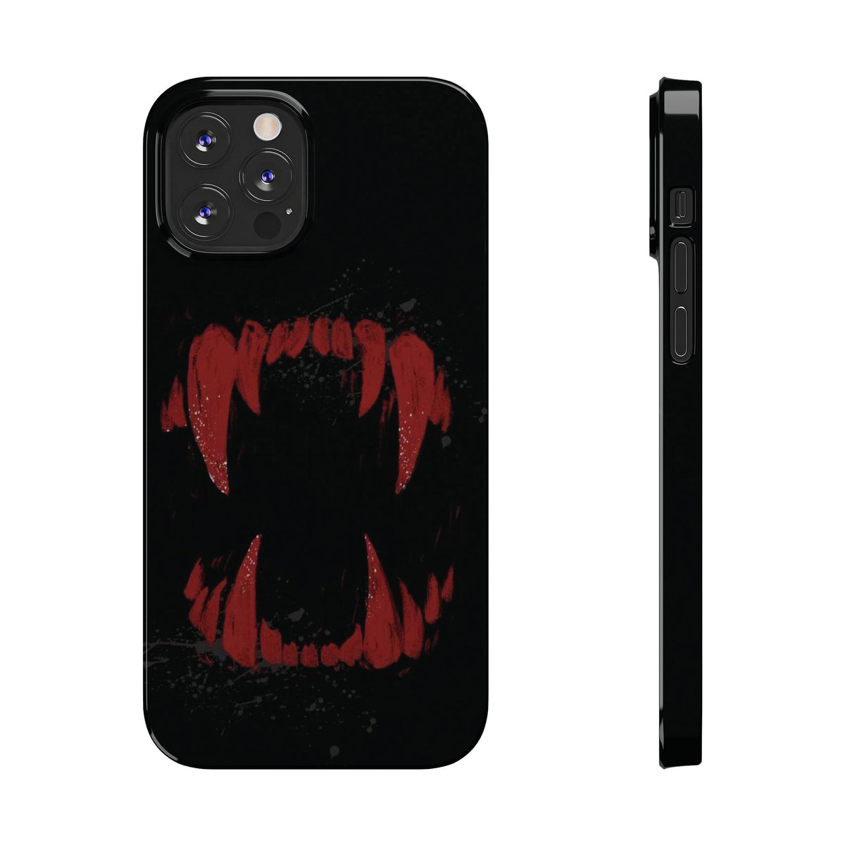 Vampire Fangs Slim Phone Case — Gothic Red Bite Design