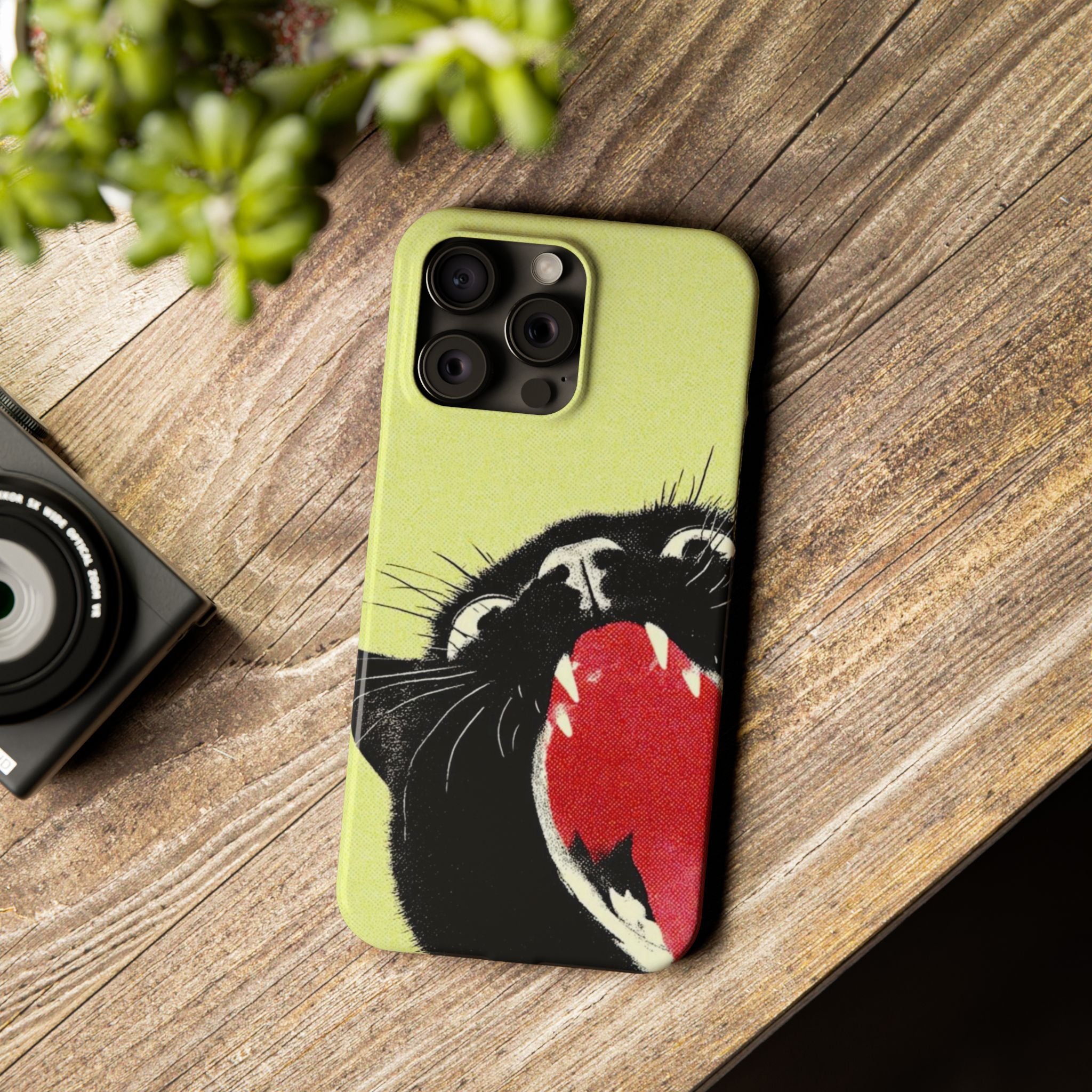 Black Cat Cute Retro Kitty Phone Cover