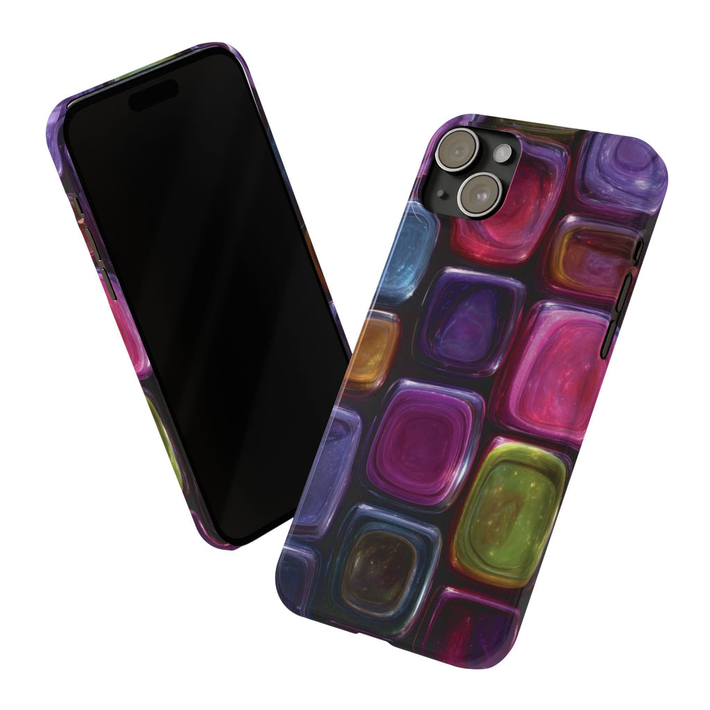 Slim Phone Case — Colorful Abstract Paint Palette Design
