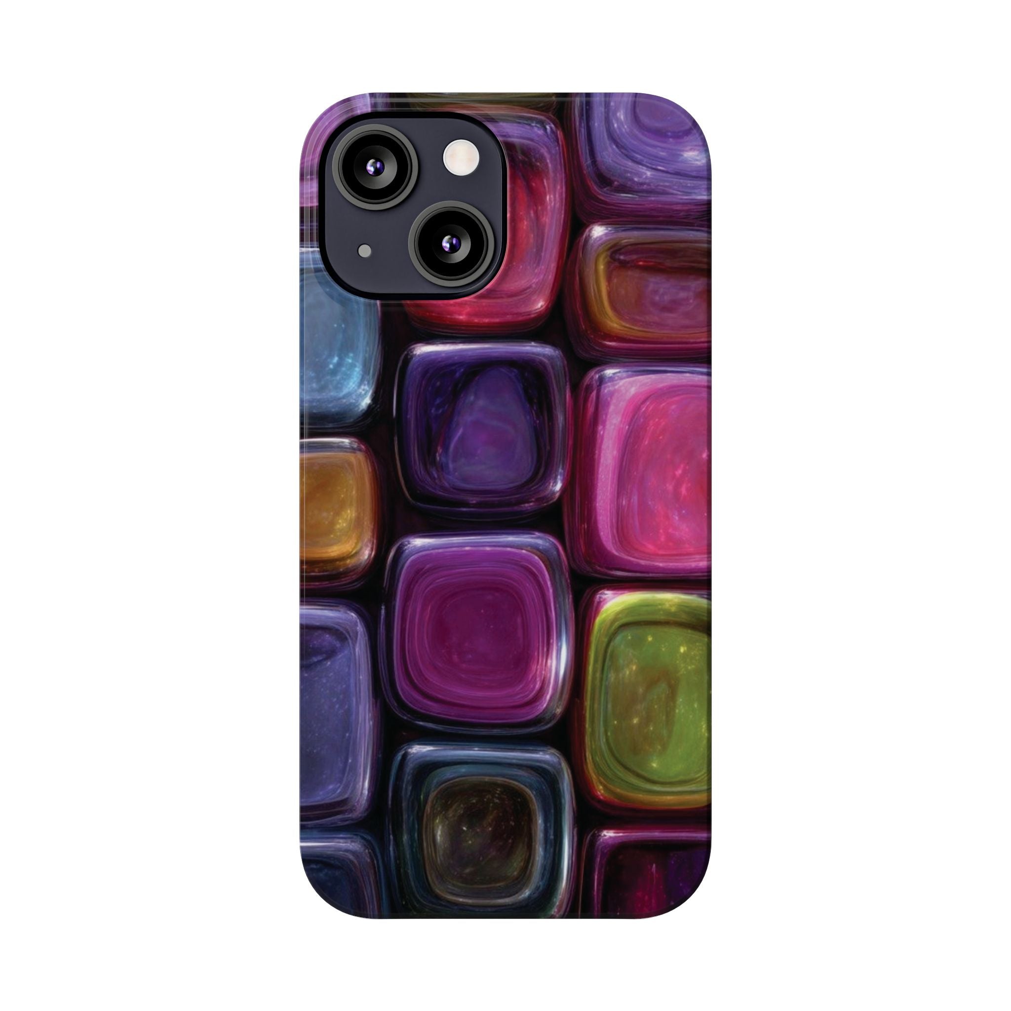 Slim Phone Case — Colorful Abstract Paint Palette Design