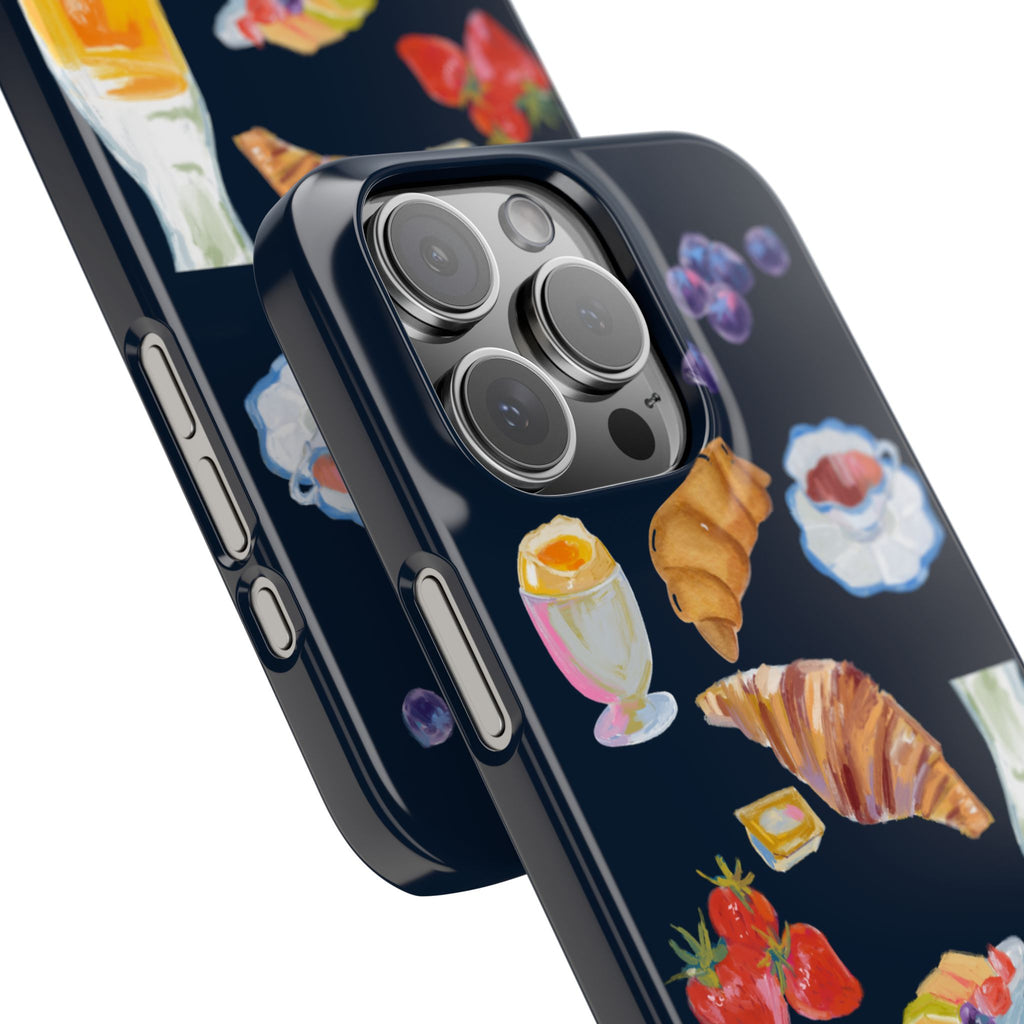 Brunch Icons Slim Phone Case — Croissant, Eggs & Juice Breakfast Design