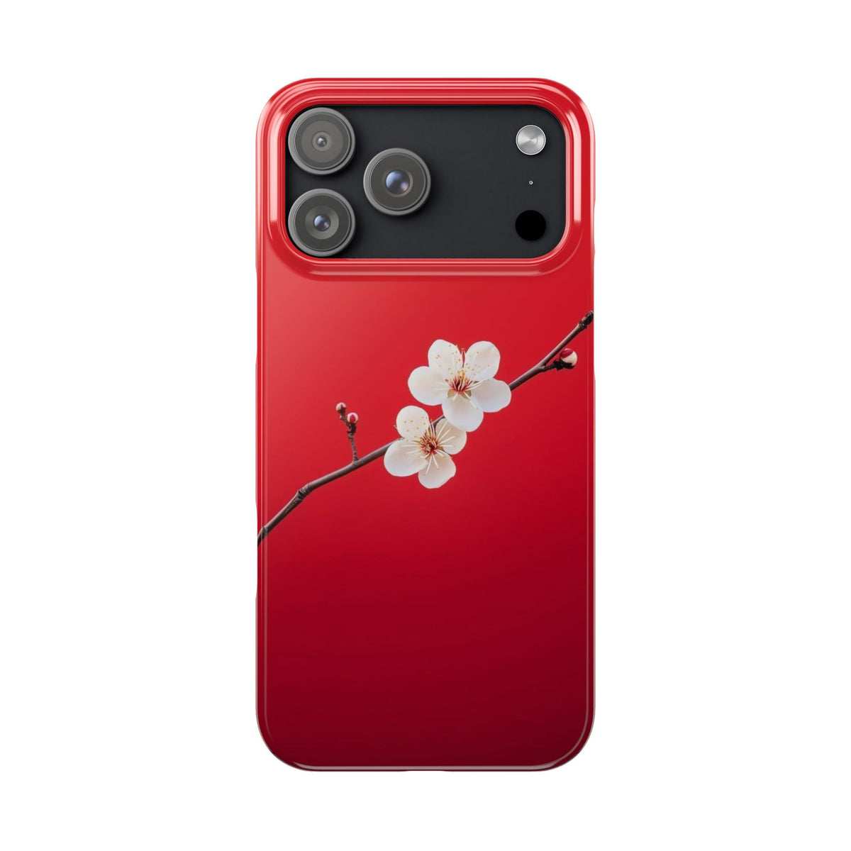 Minimal Red Sakura Blossom Design