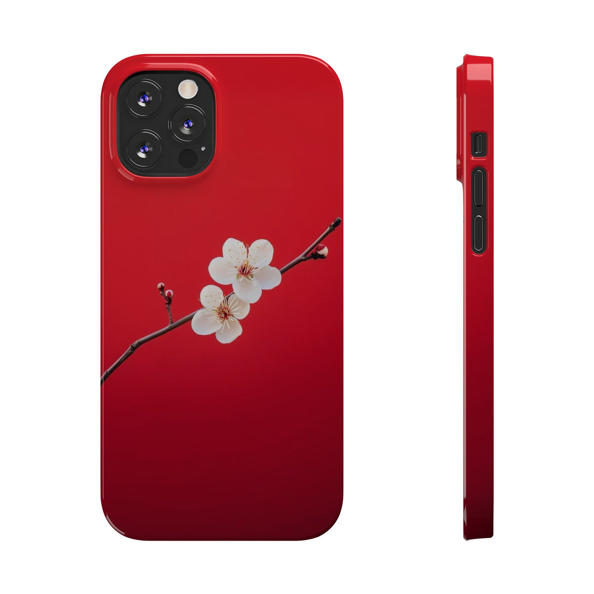 Minimal Red Sakura Blossom Design