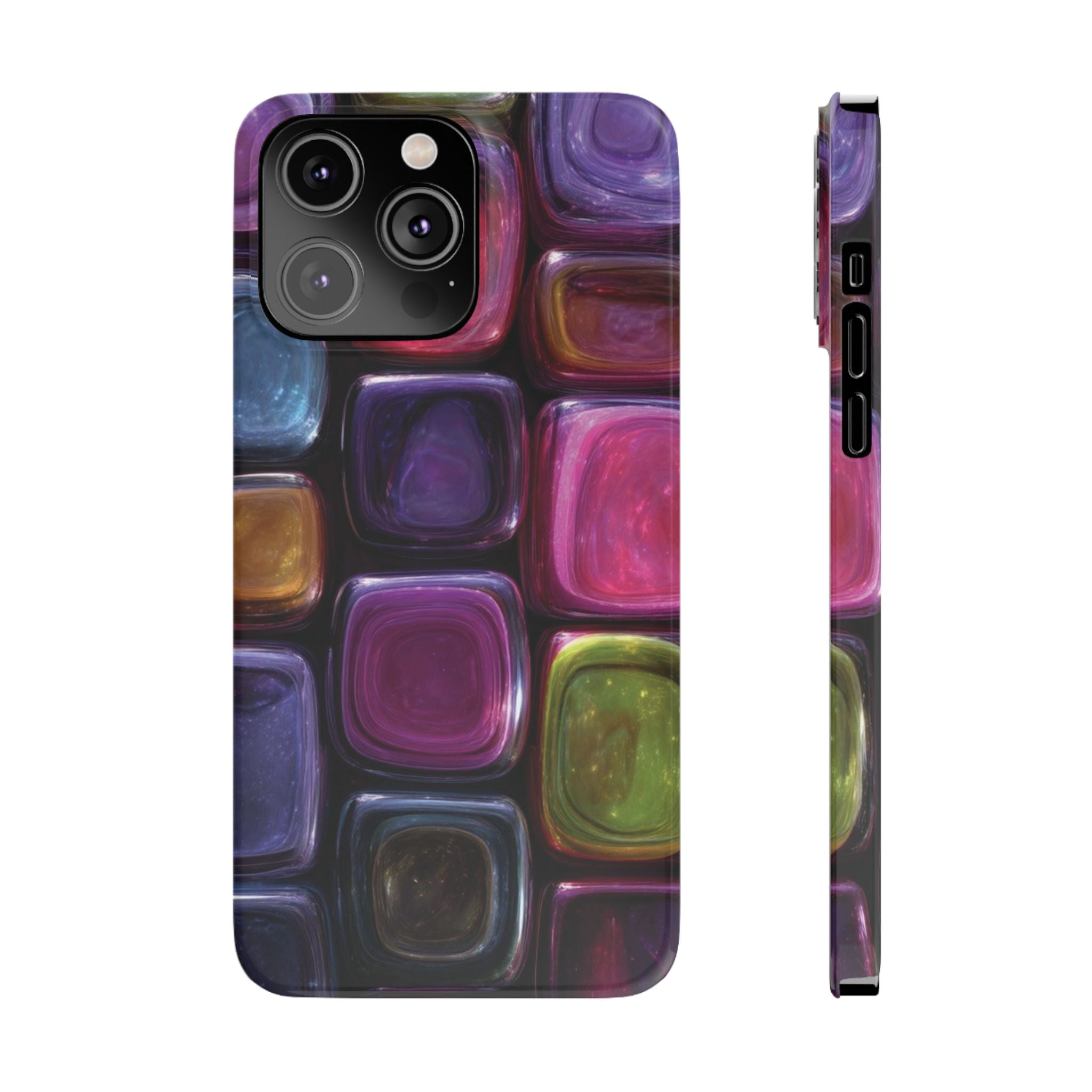 Slim Phone Case — Colorful Abstract Paint Palette Design